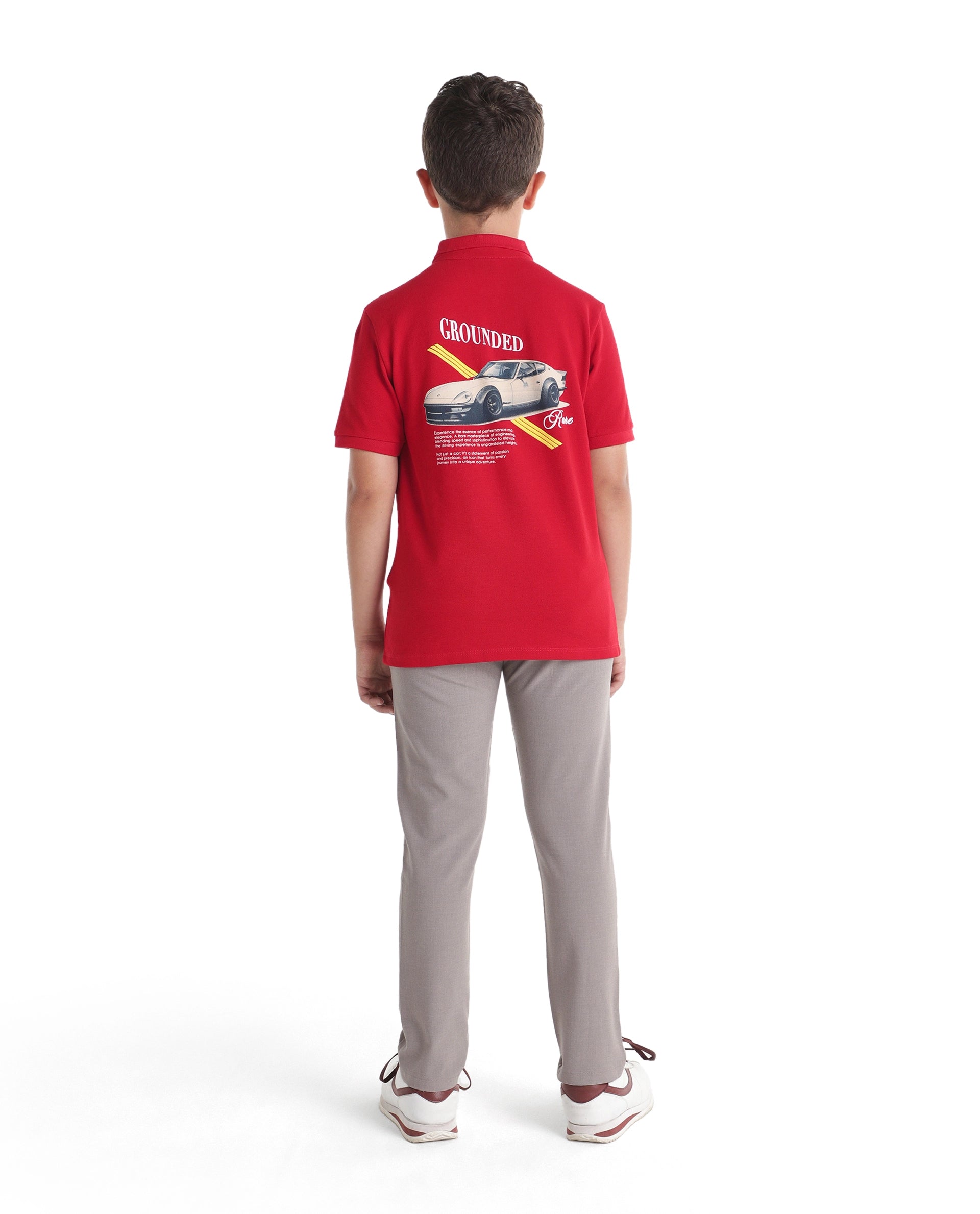 Rare Ones Kids Driver-K Dusky Beige Polyester Blend Fabric Button And Zipper Closure Regular Fit Trouser