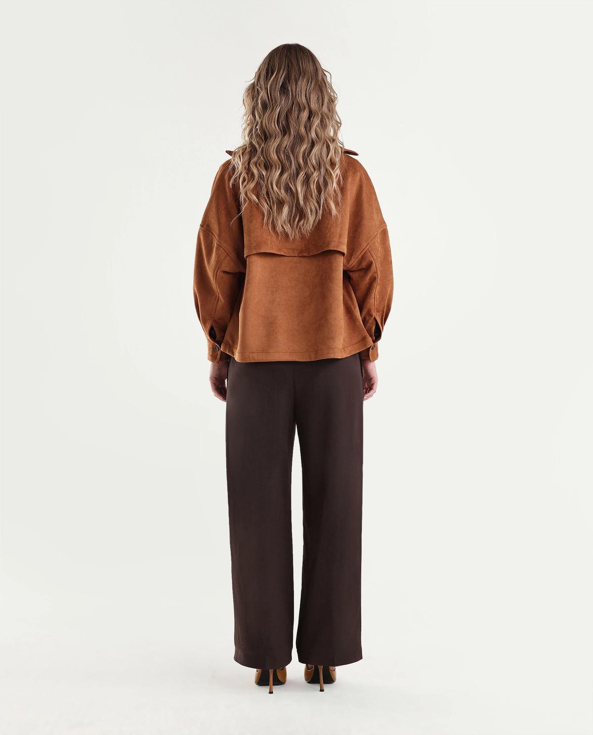 Rareism Women's Srait-Aw26 Brown Polyester Blend Straight Plain Trouser