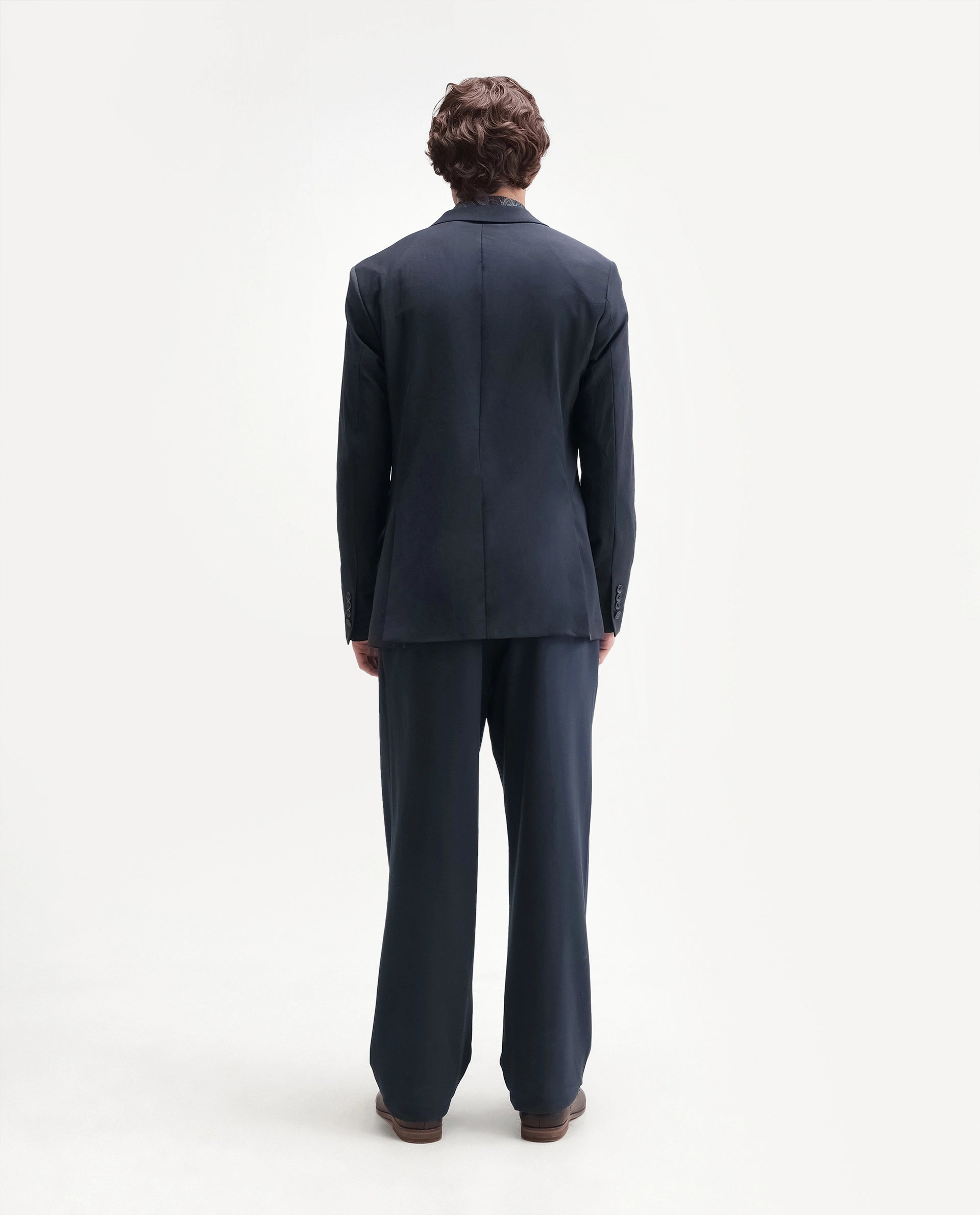 Rare Rabbit Men's Travel-Uw-Aw26 Navy Polyester Blend Button And Zip Regular Plain Trouser