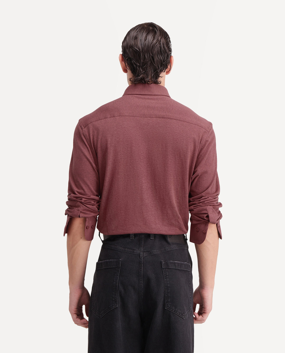 Rare Rabbit Men's Kenway Red Cotton Blend Button-Down Collar Regular Fit Plain Shirt
