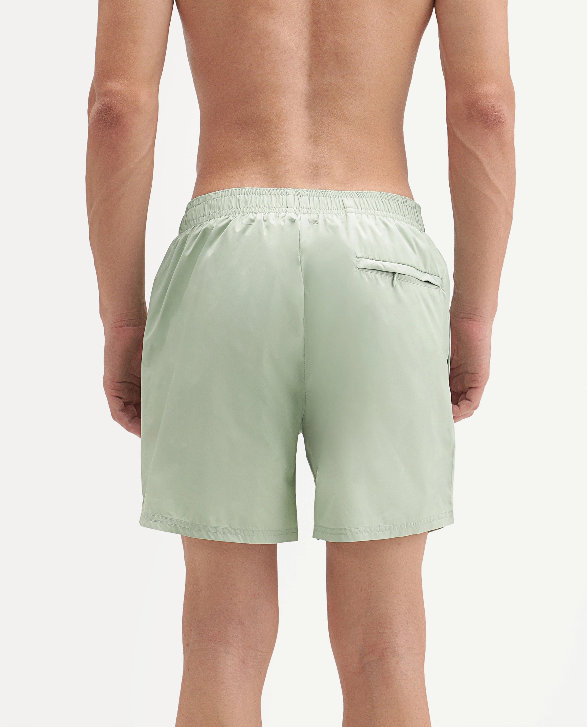 Rare Rabbit Men's Kort Aw26 Pastel Green Polyester Belt Regular Plain Swim Trunks