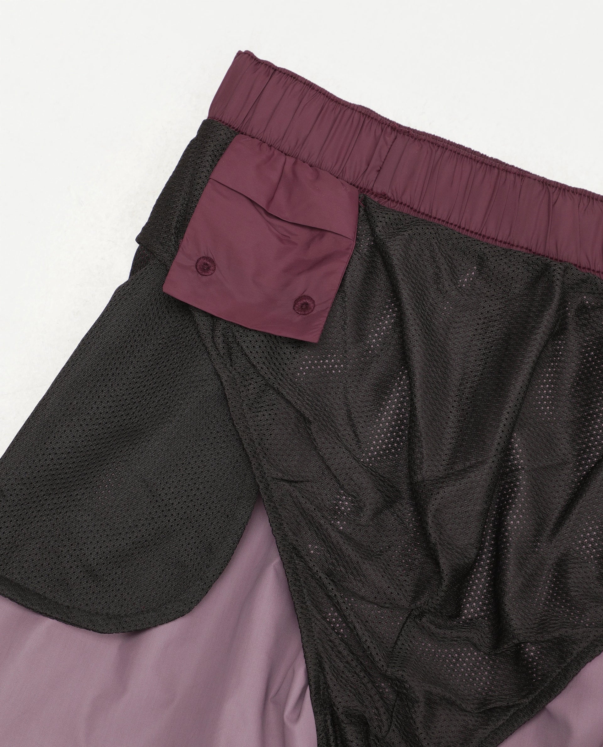 Rare Rabbit Men's Kort Aw26 Dark Maroon Polyester Belt Regular Plain Swim Trunks