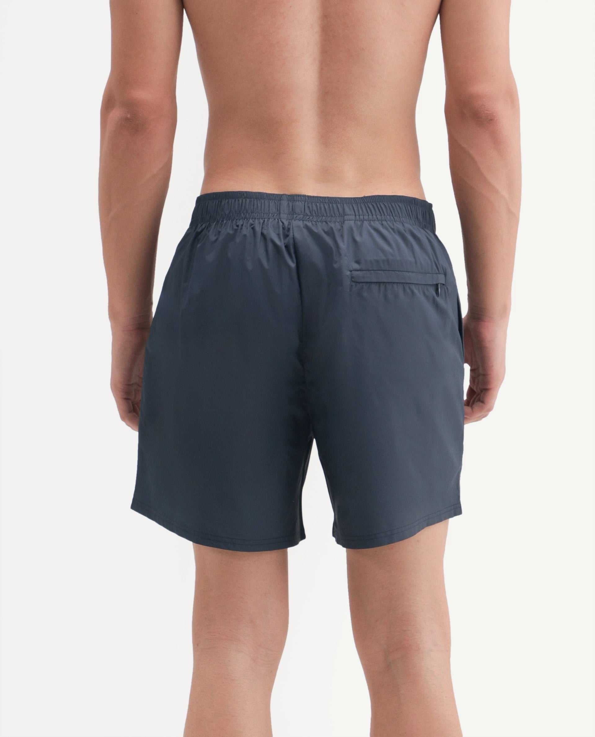 Rare Rabbit Men's Kort Aw26 Navy Polyester Belt Regular Plain Swim Trunks