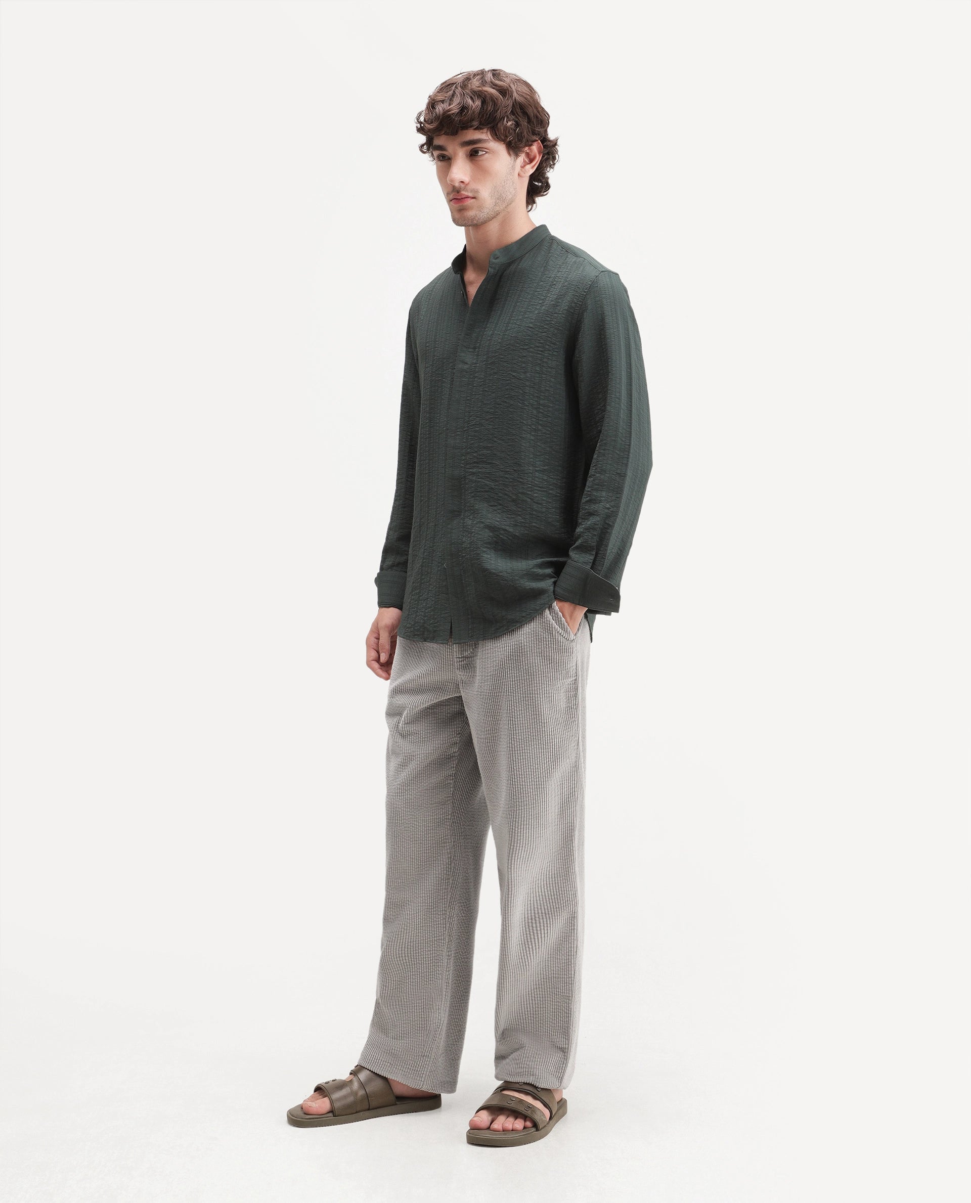 Rare Rabbit Men's Cort Light Grey Cotton Drawstring Regular Plain Trouser