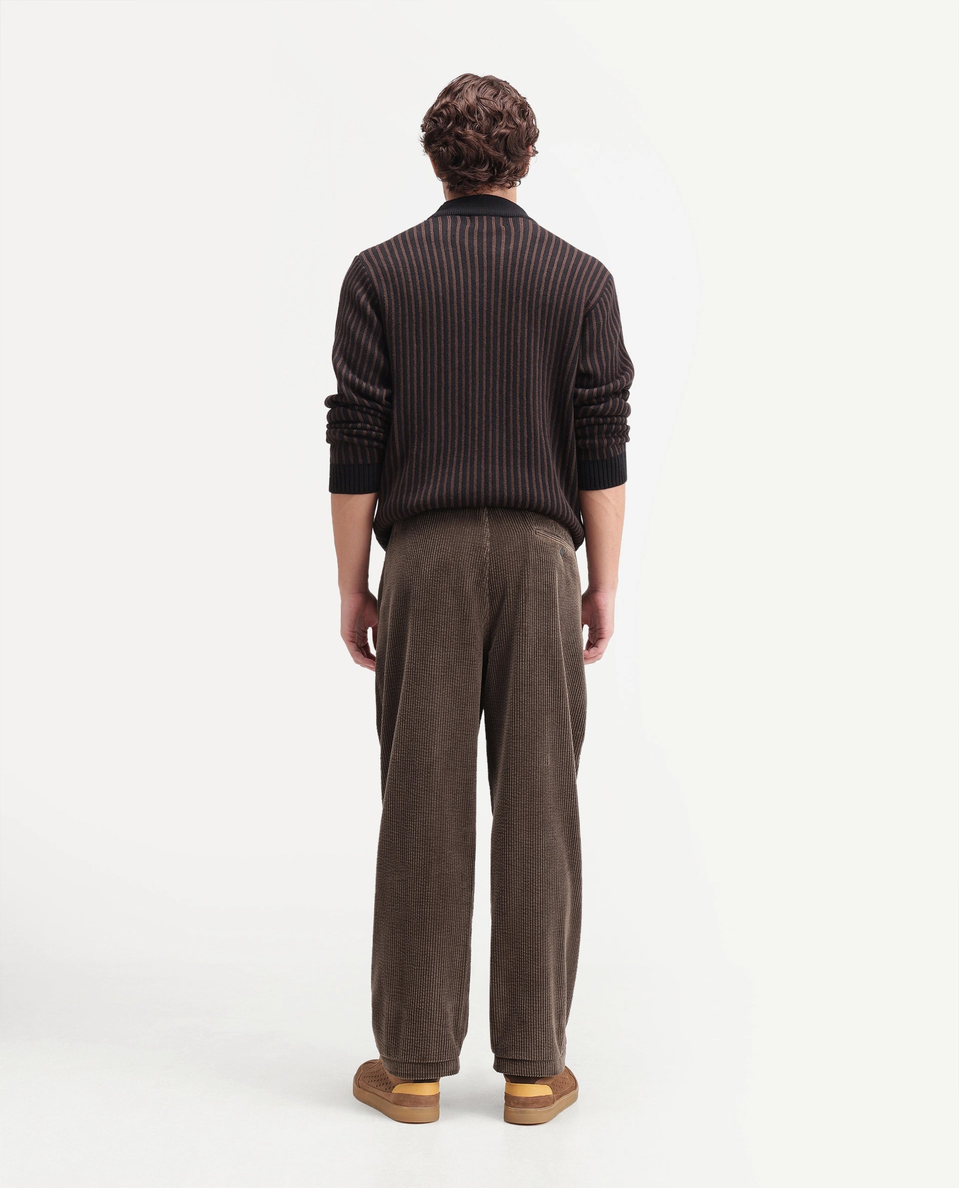 Rare Rabbit Men's Cort Light Brown Cotton Drawstring Regular Plain Trouser