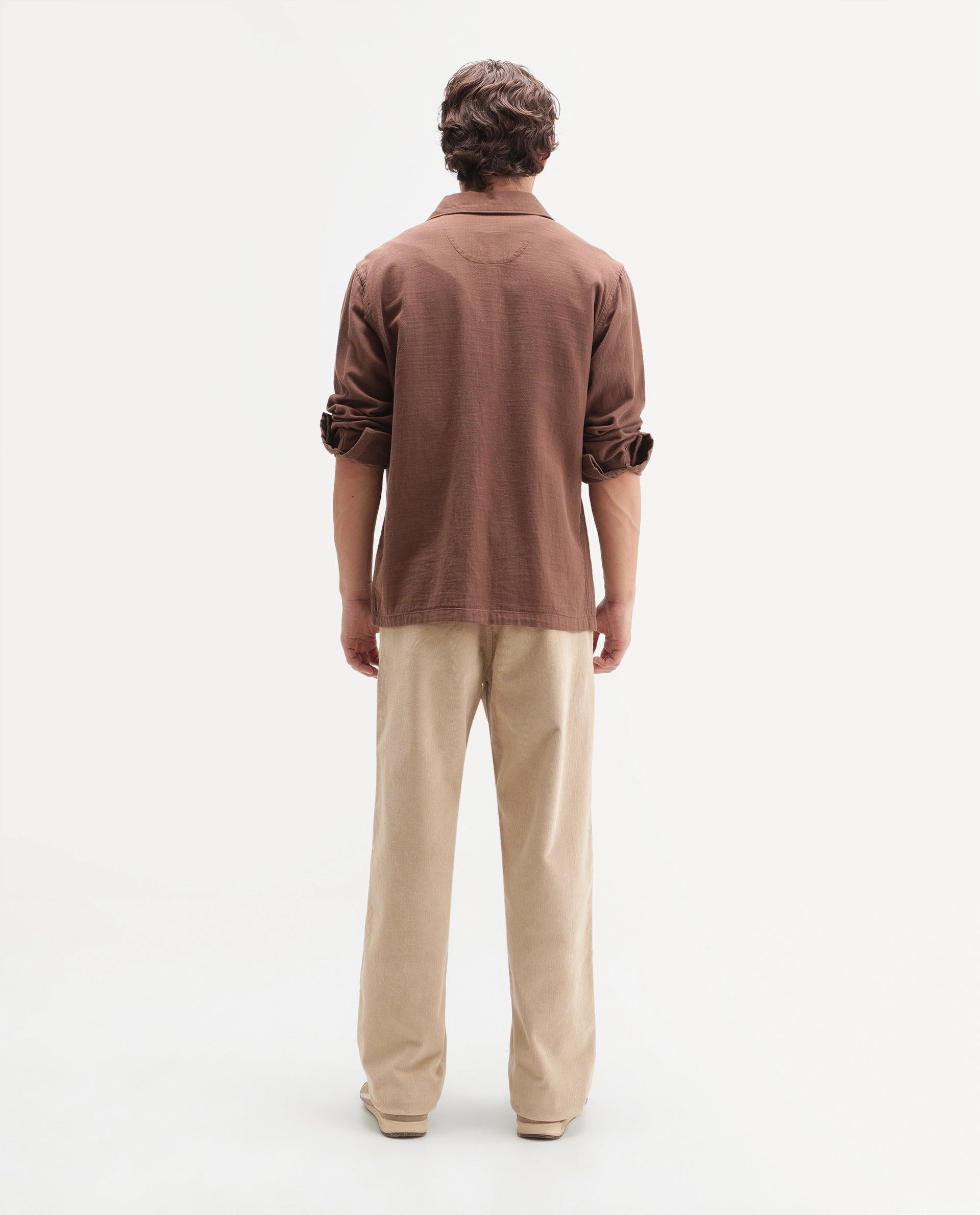 Rare Rabbit Men's Cordo Primary Off White Cotton Blend Button And Zip Regular Plain Trouser