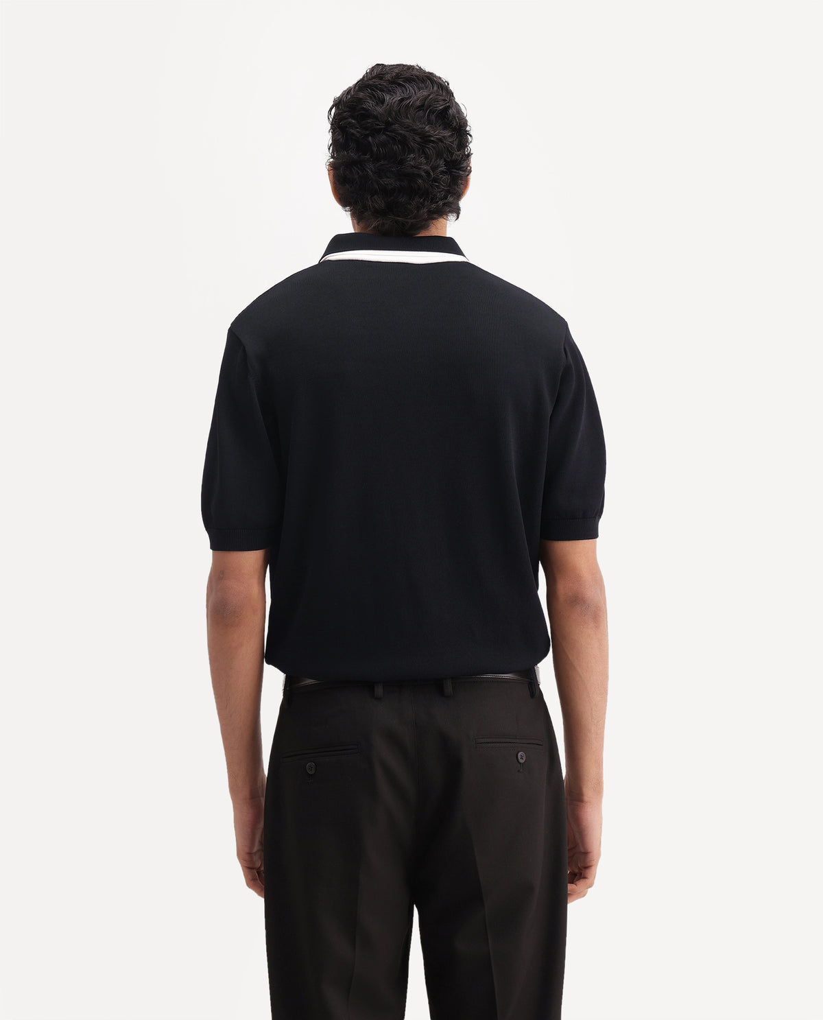 Rare Rabbit Men's Soren Black Viscose Blend Spread Collar Regular Plain Polo - image 7