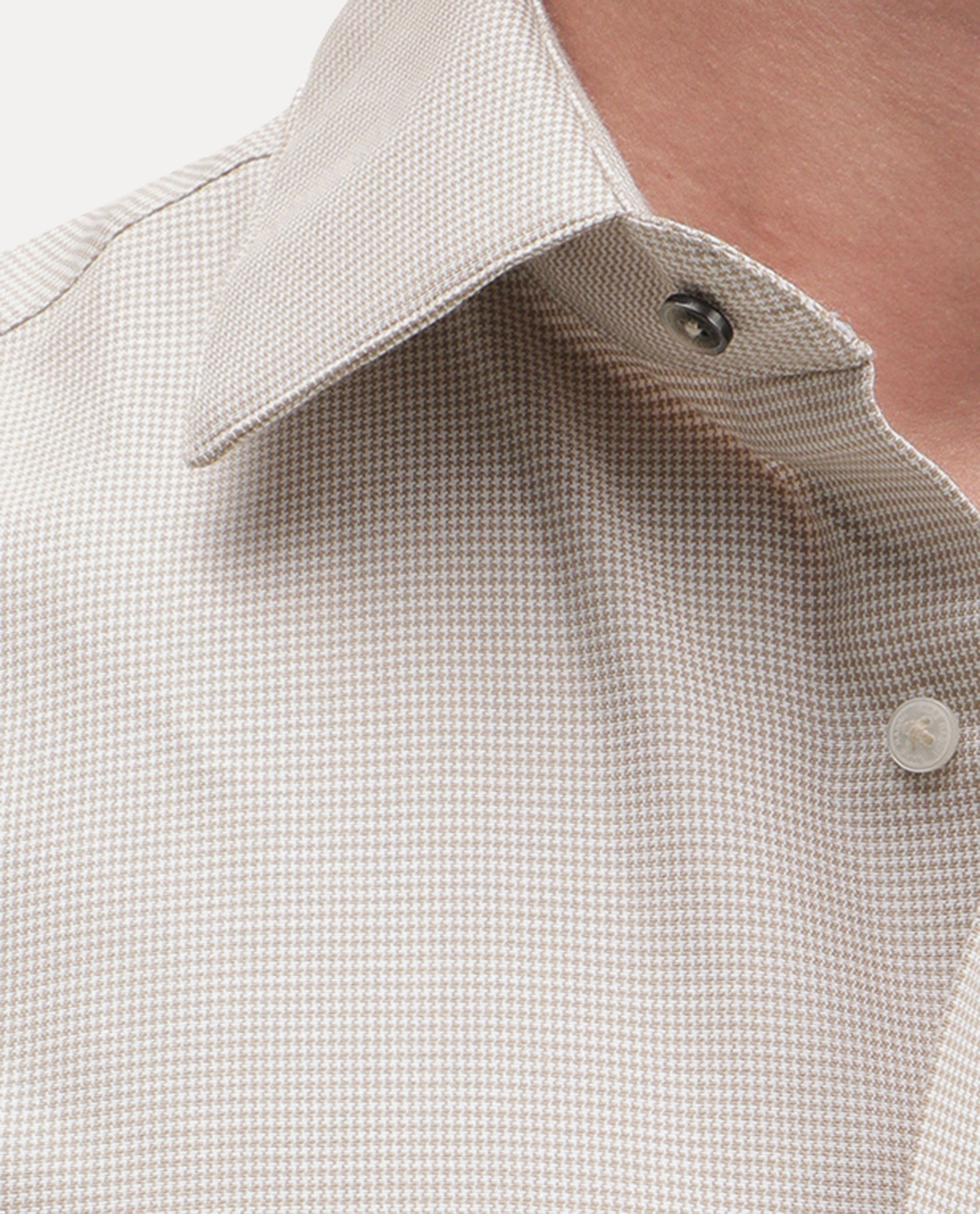 Rare Rabbit Men's Arlen Primary Beige Polyester Blend Spread Collar Button Regular Checked Shirt