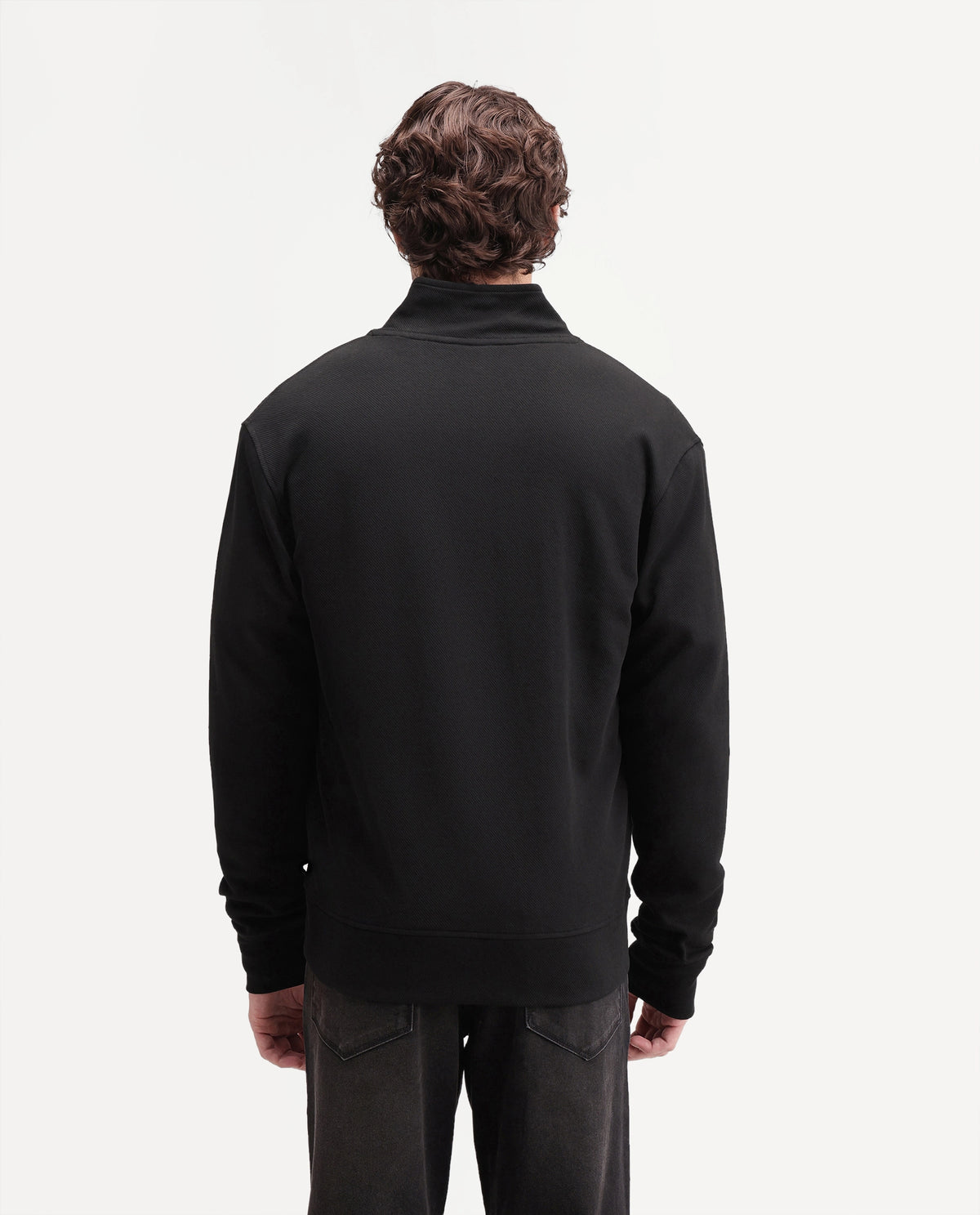 Rare Rabbit Men's Costo-J-A26 Black Cotton Blend High Neck Regular Plain Sweatshirt