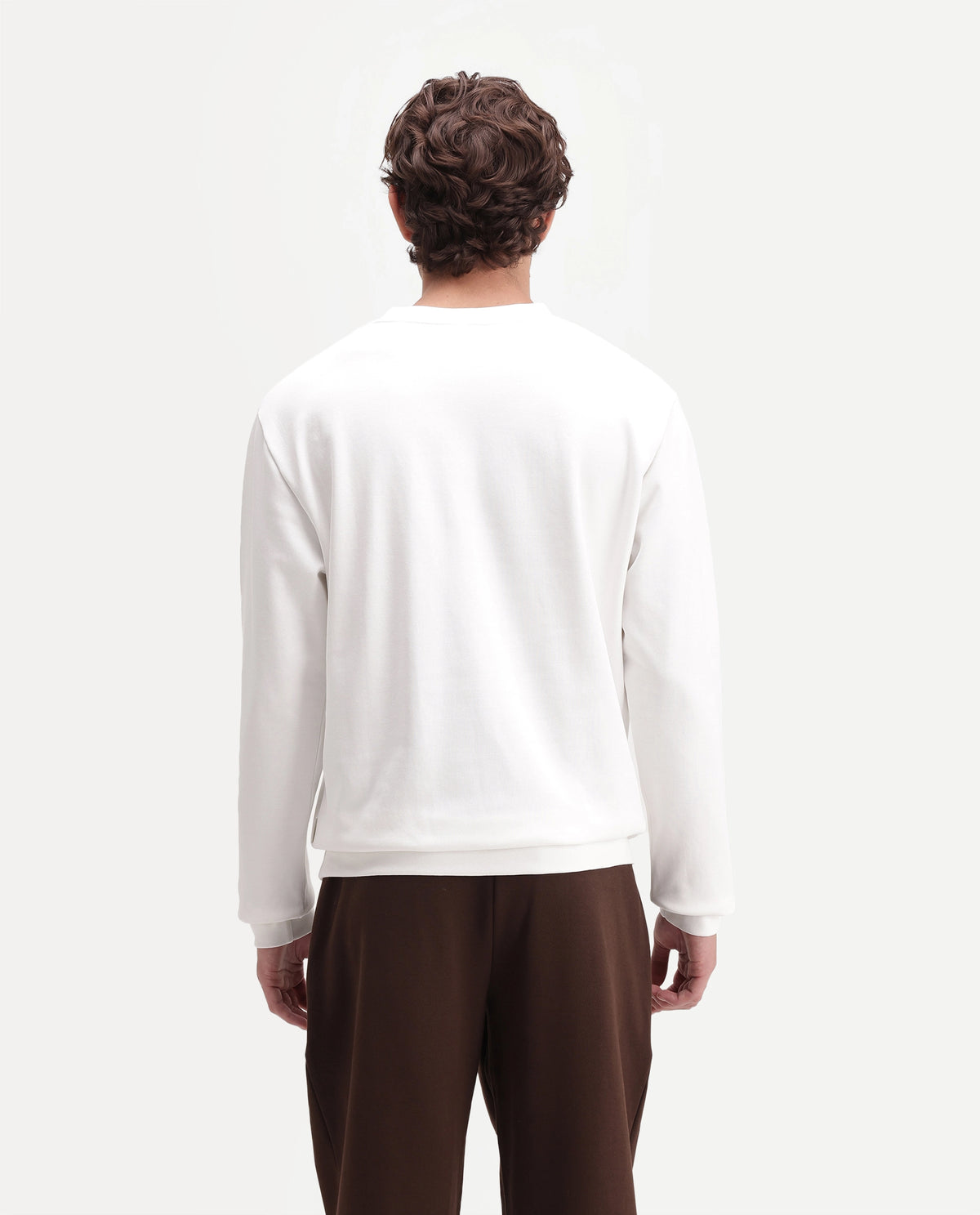 Rare Rabbit Men's Pal Off White Cotton Blend Crew Neck Regular Monogram Sweatshirt