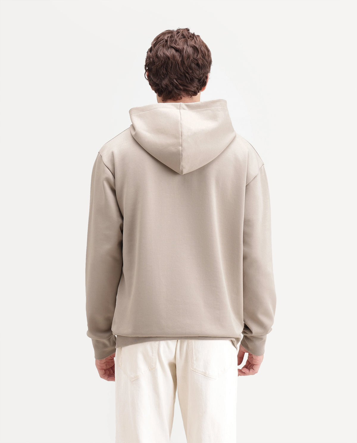 Rare Rabbit Men's Rue Dusky Beige Cotton Blend Hooded Regular Embroidered Sweatshirt