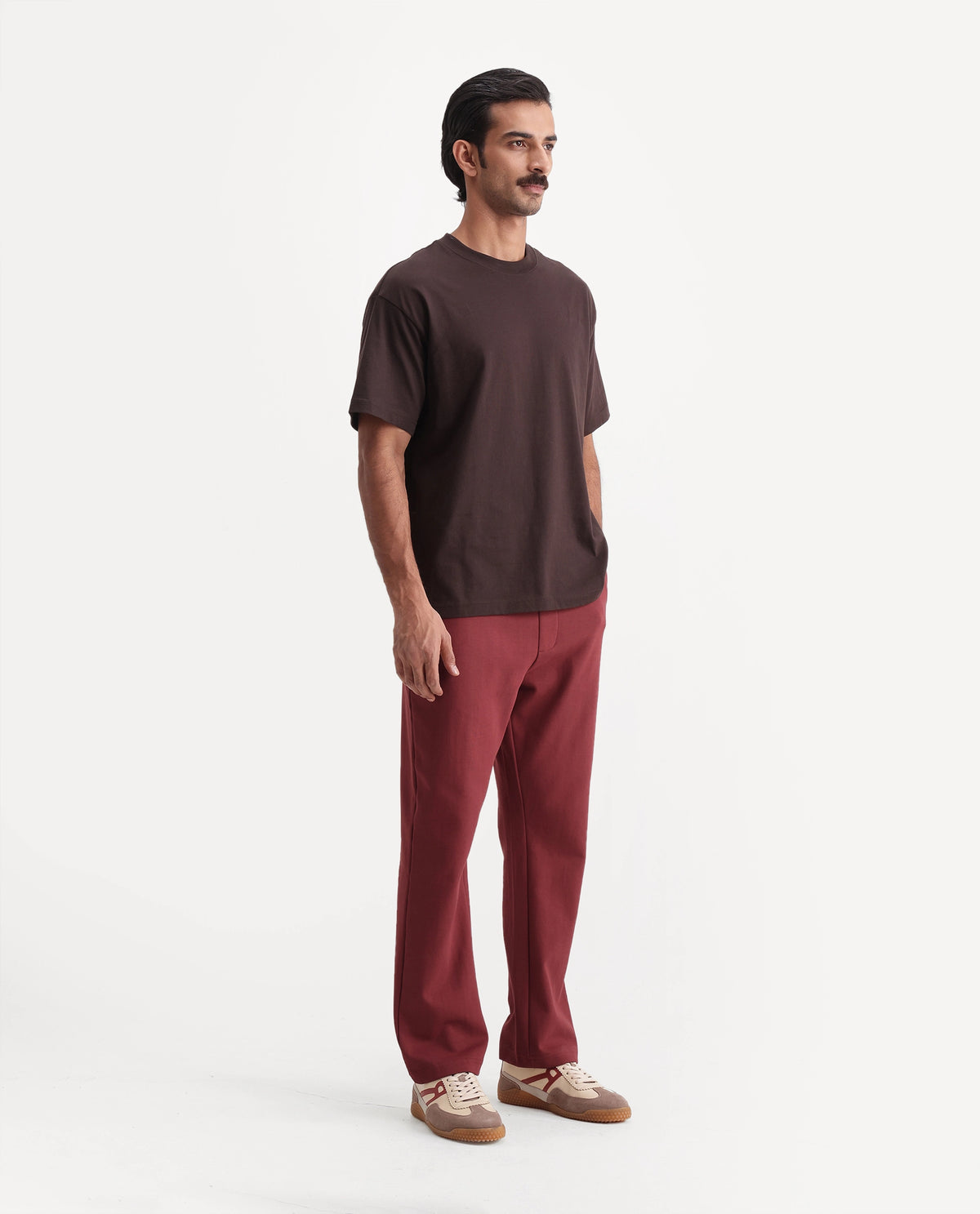 Rare Rabbit Men's Dali Dusky Rust Cotton Blend Regular Plain Track Pant - image 6