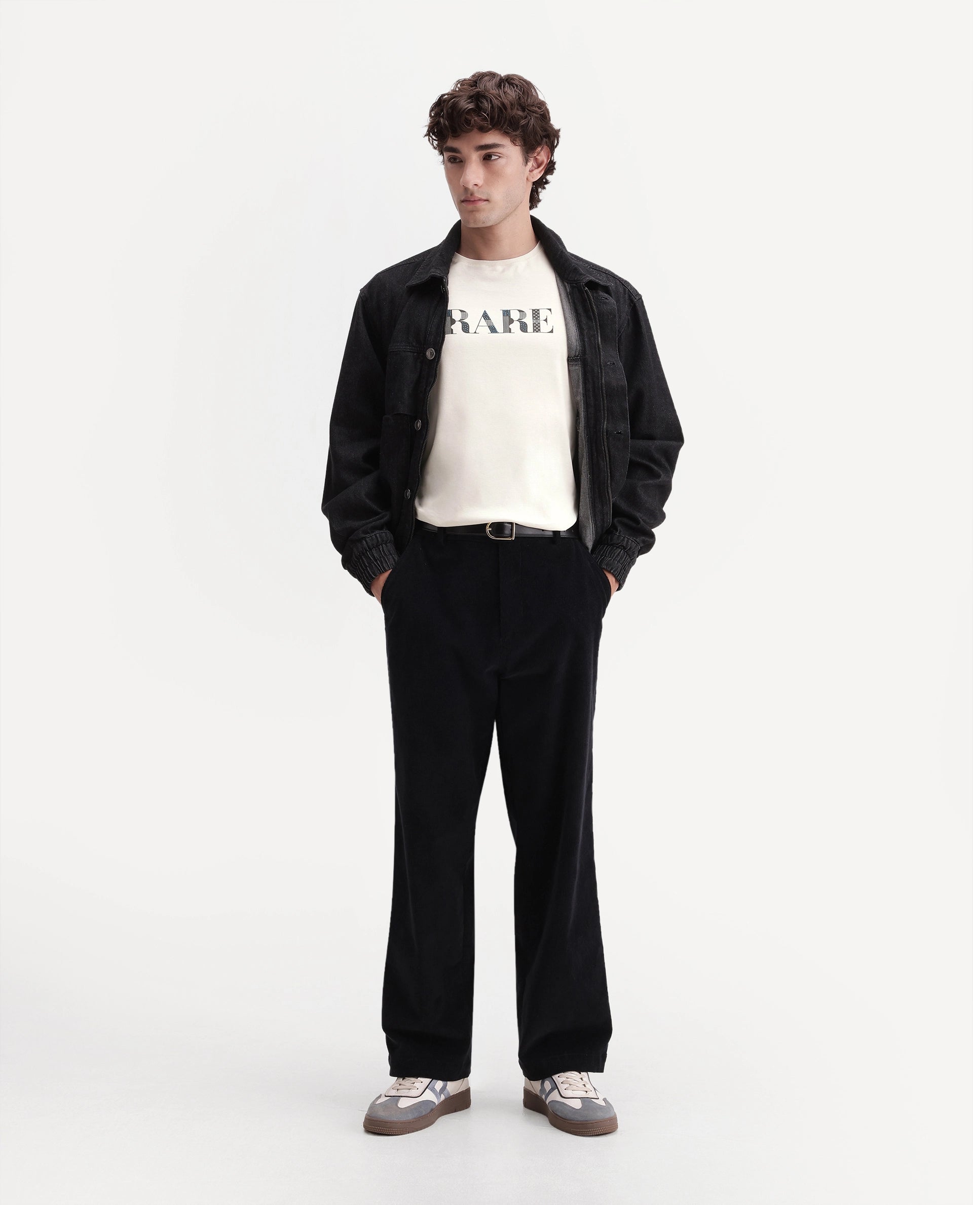 Rare Rabbit Men's Marcus Off White Cotton Crew Neck Regular Graphic Print T-Shirt