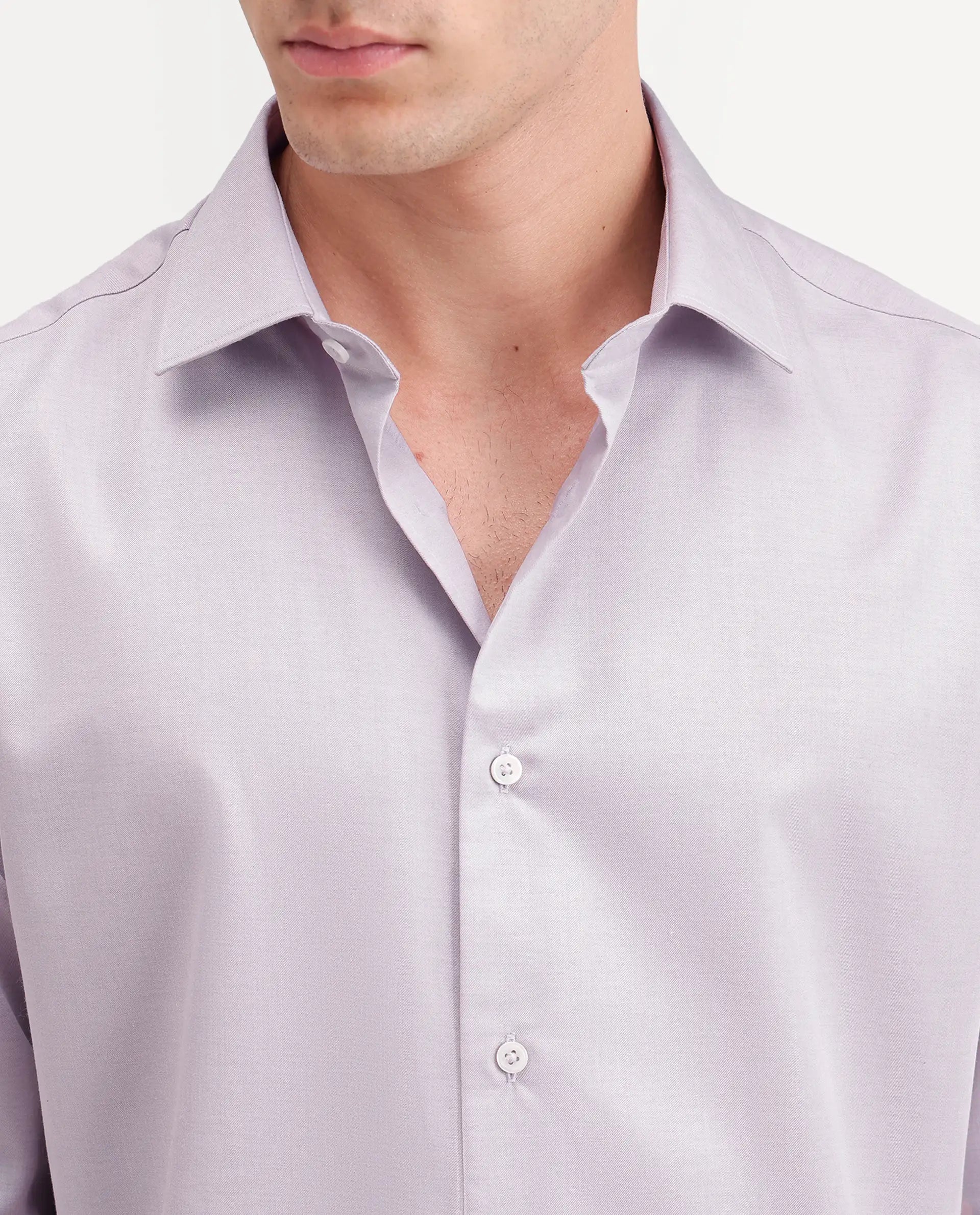 Rare Rabbit Men's Pine Primary Pink Bomboo Blend Spread Collar Button Regular Plain Shirt