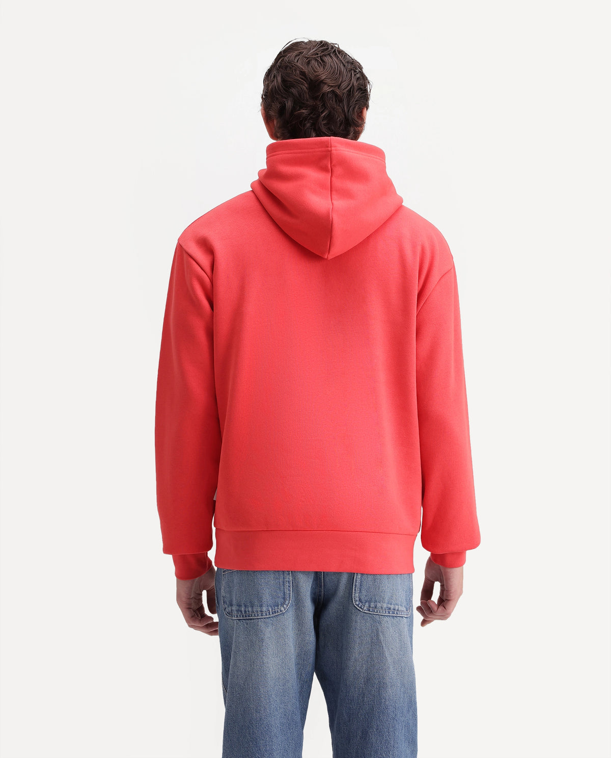 Rare Rabbit Men's Kiay Primary Red Cotton Blend Hooded Regular Embroidered Sweatshirt