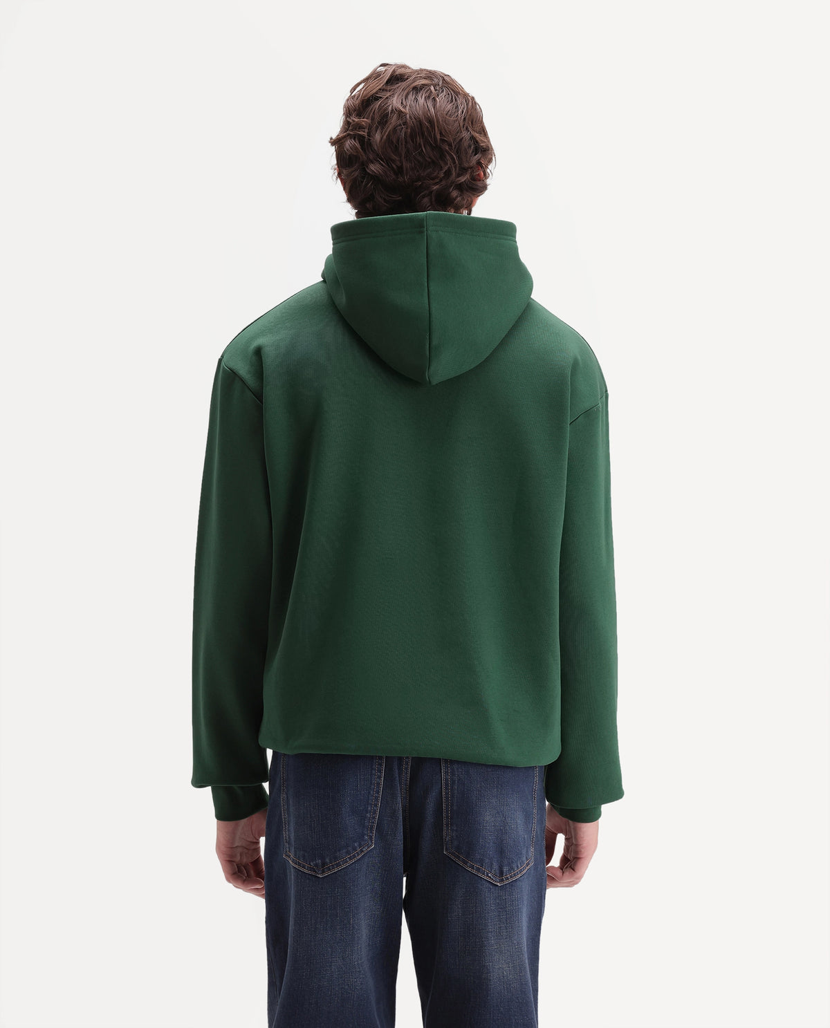 Rare Rabbit Men's Kiay Dark Green Cotton Blend Hooded Regular Embroidered Sweatshirt