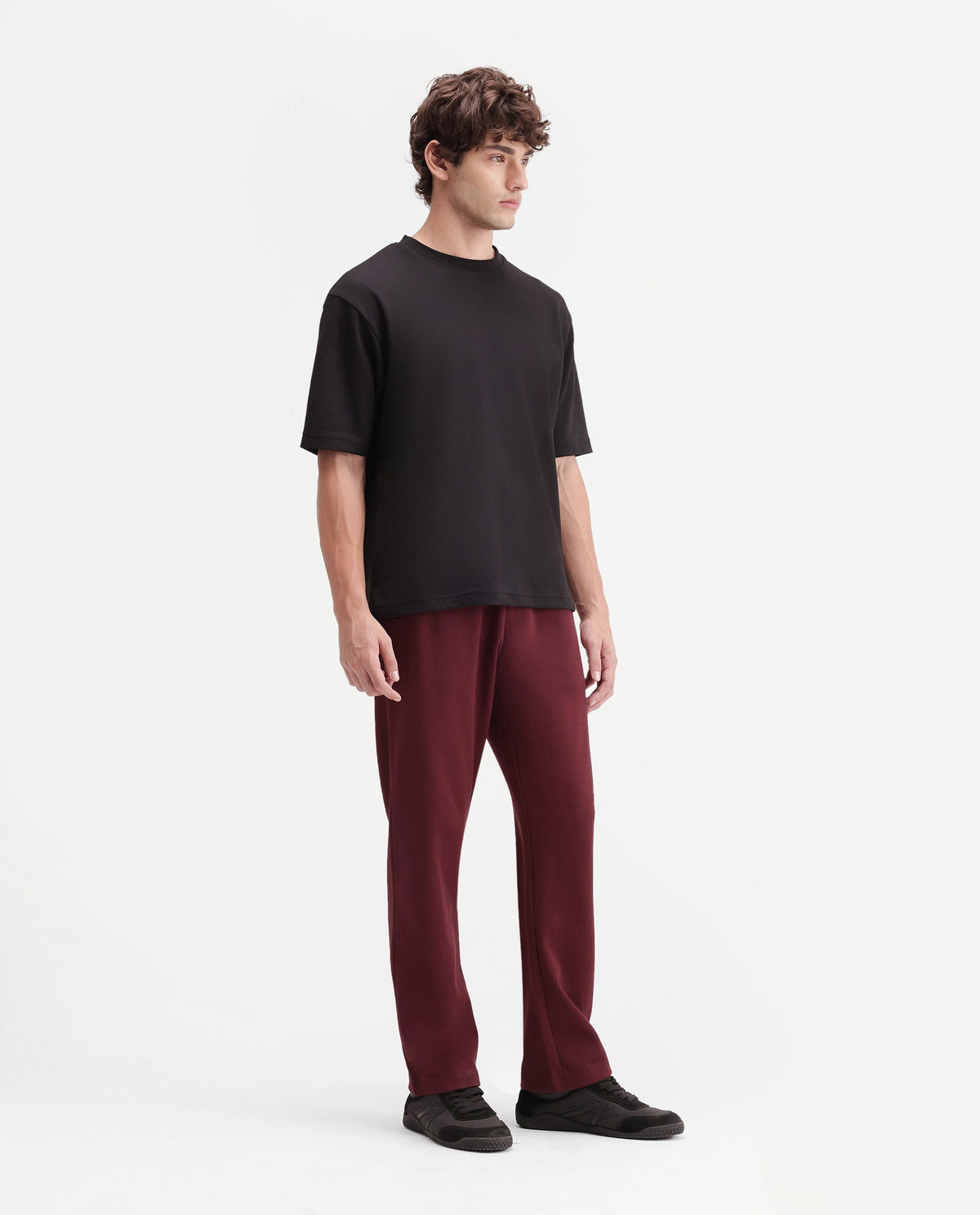 Rare Rabbit Men's Badro Dusky Red Cotton Blend Regular Plain Track Pant