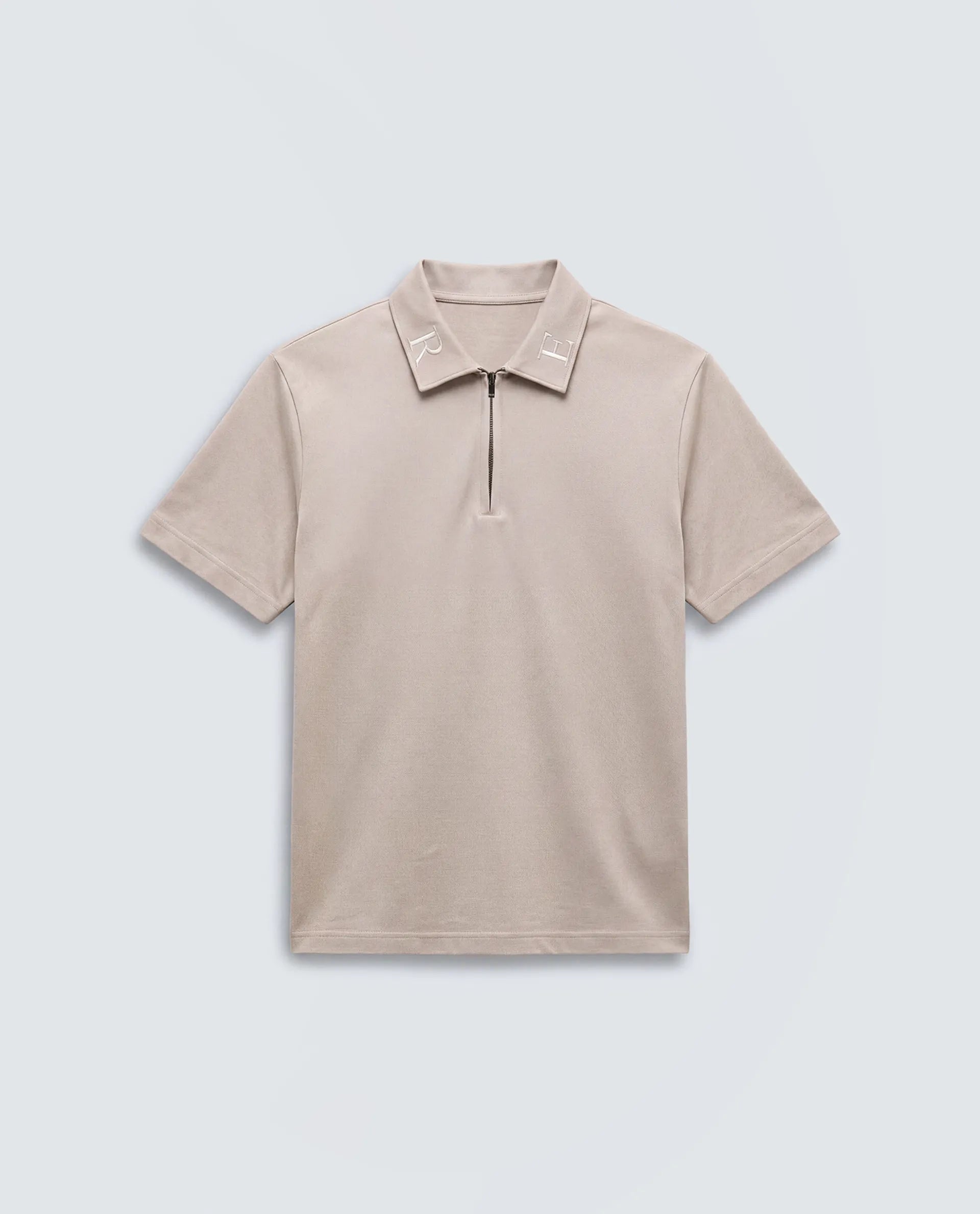 Rare Rabbit Men's Thero-A26 Primary Beige Cotton Blend Spread Collar Regular Plain Polo