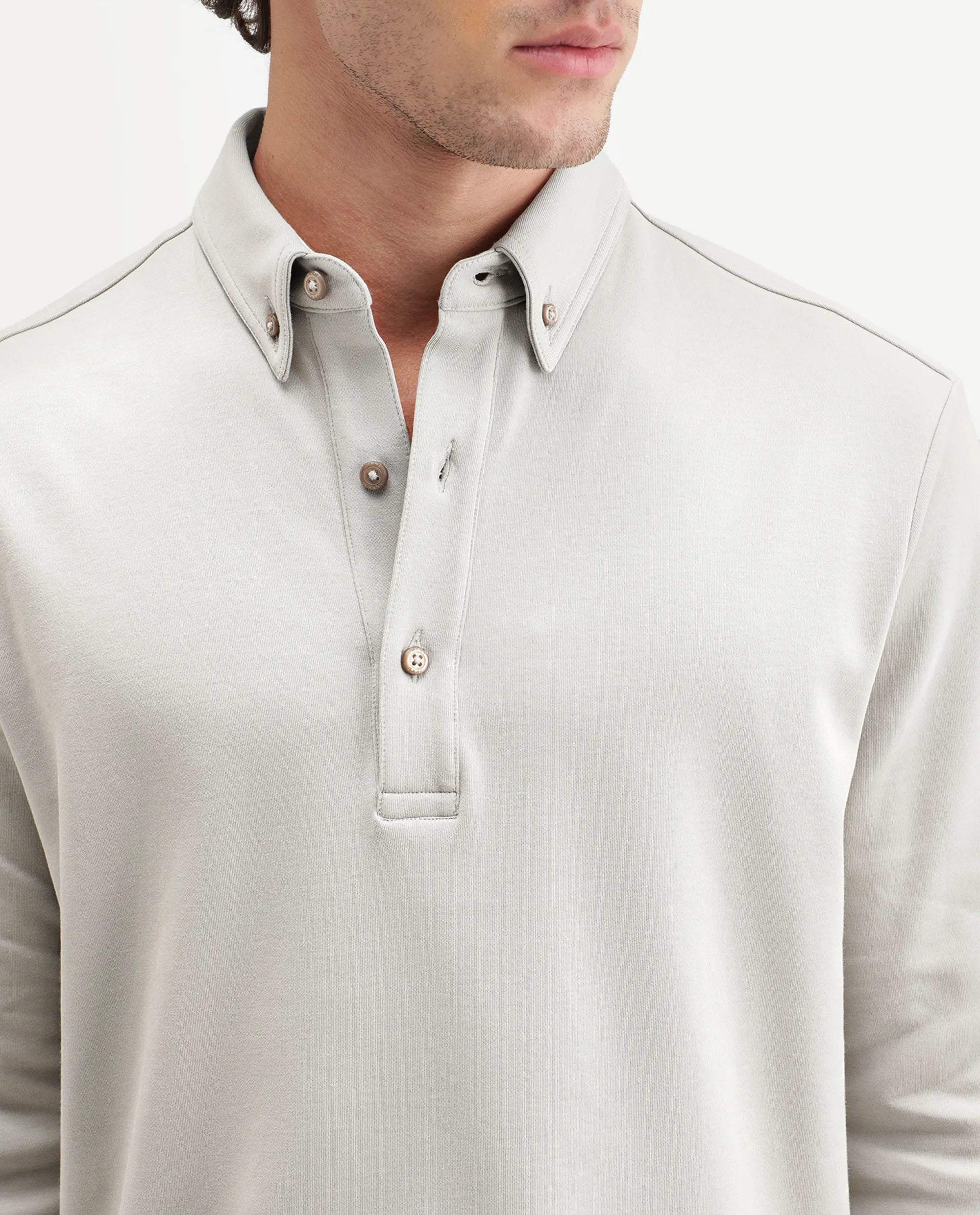 Rare Rabbit Men's Rint-A26 Dusky Beige Cotton Blend Button down Collar Regular Plain Polo