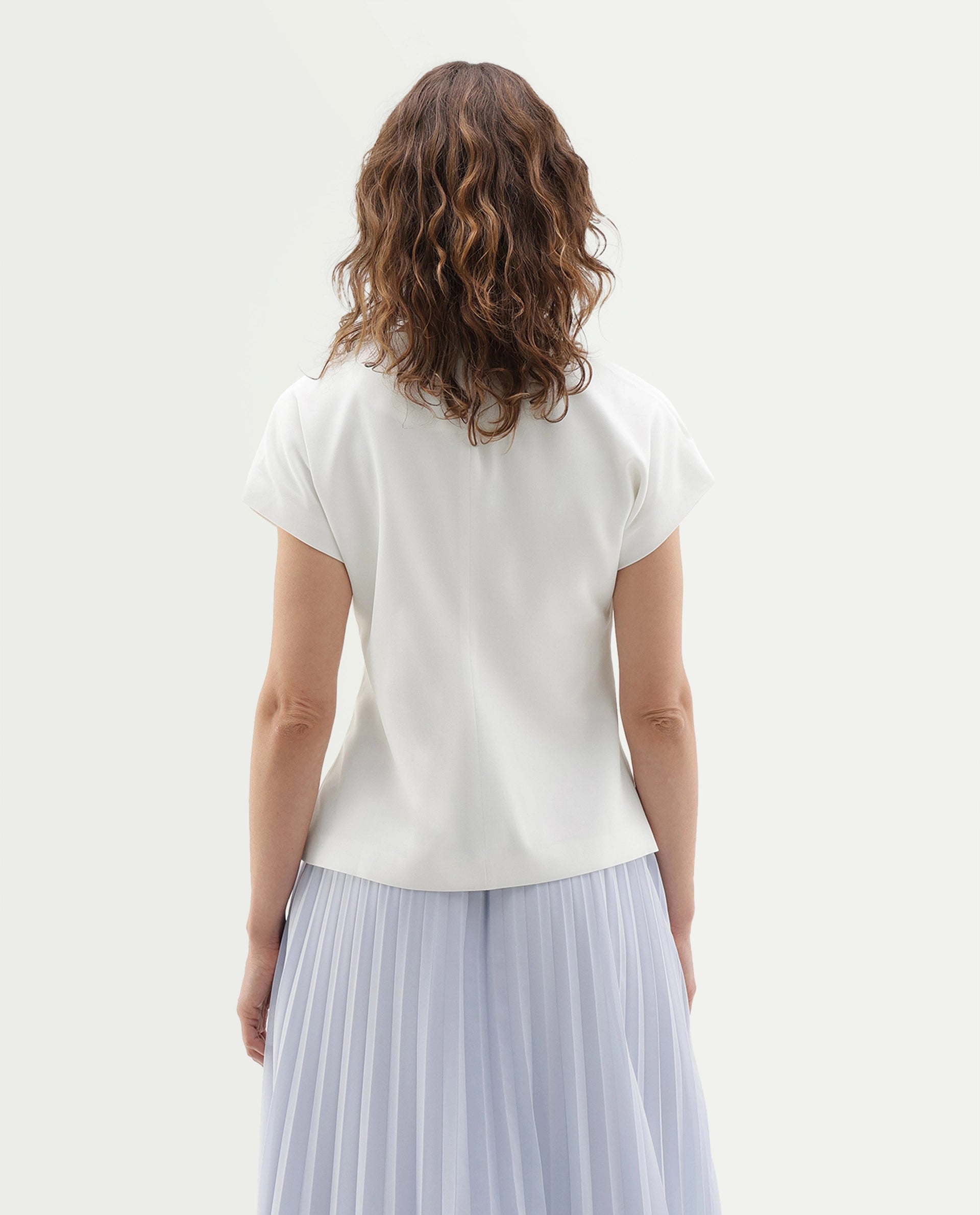Rareism Women's Yates Off White Polyester Button Regular Fit Top
