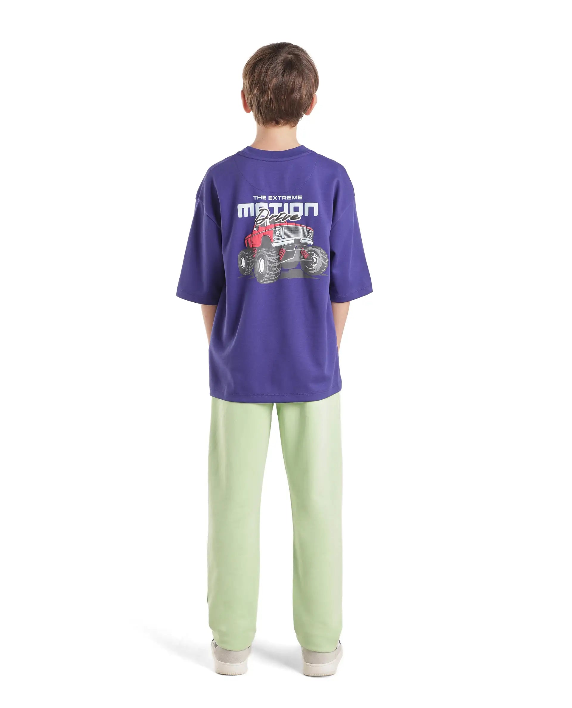 Rare Ones Kids Vinti-B Fluorescent Green Cotton Blend Fabric Drawstring Closure Straight Fit Jelly Print Track Pant