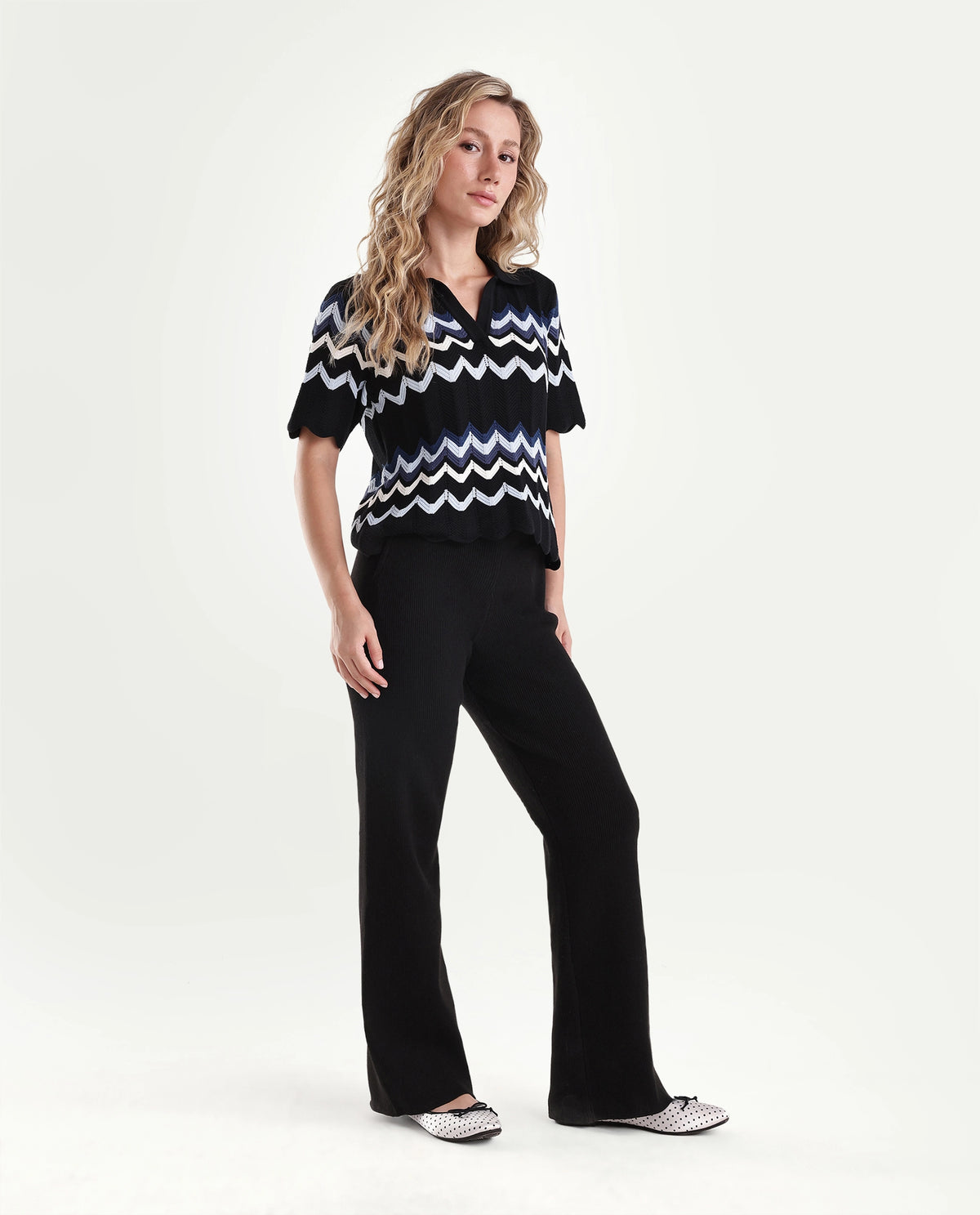 Rareism Women's Laxed-B Black Viscose Blend Pull-On Straight Track Pant