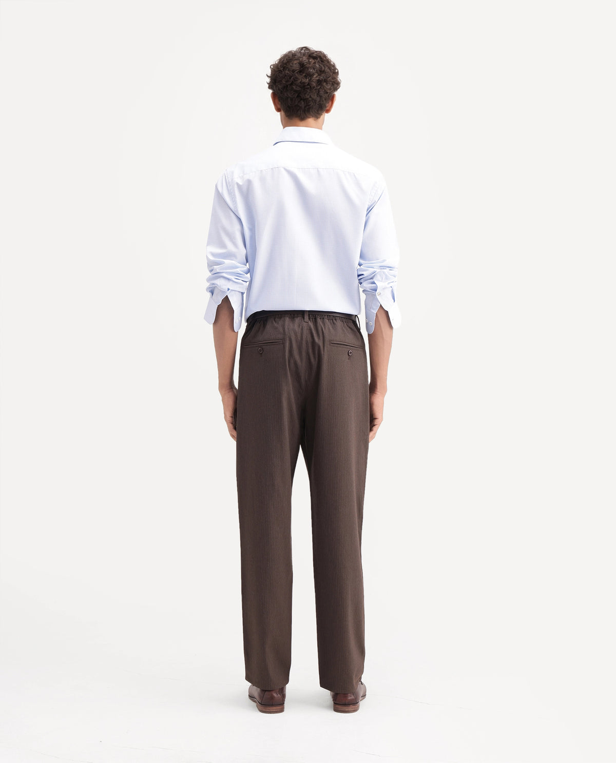Rare Rabbit Men's Fyn Brown Polyester Blend Regular Fit Stripe Trouser - image 8