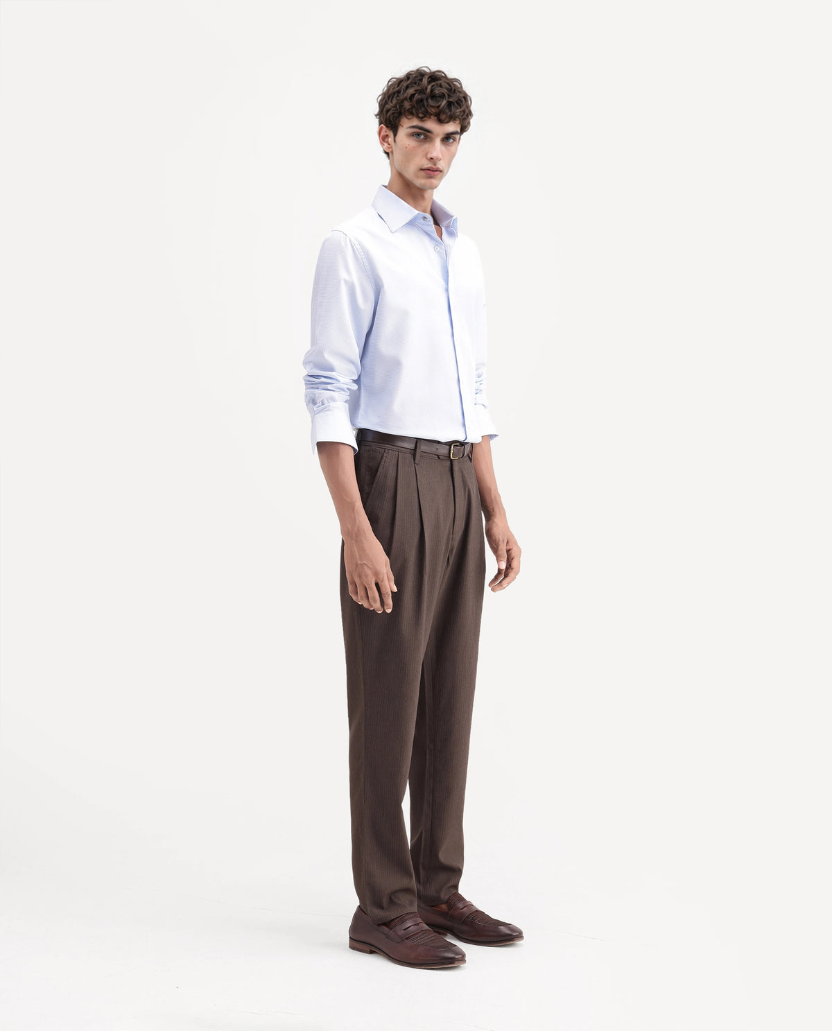 Rare Rabbit Men's Fyn Brown Polyester Blend Regular Fit Stripe Trouser - image 7