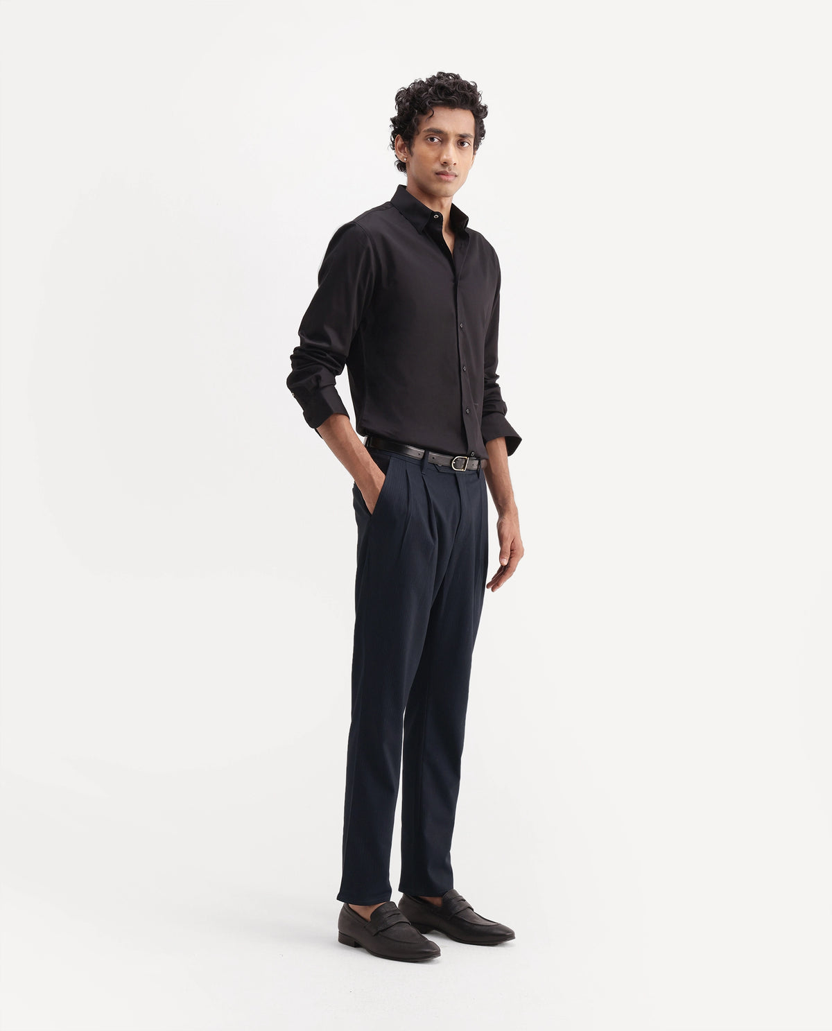 Rare Rabbit Men's Fyn Navy Polyester Blend Regular Fit Striped Trouser - image 6