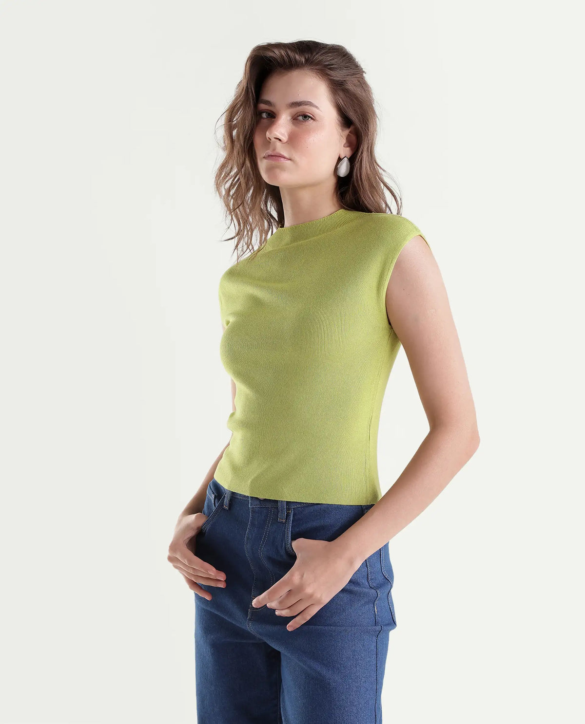 Rareism Women's Livon Light Yellow Viscose Blend Pull-On Regular Fit Plain Top