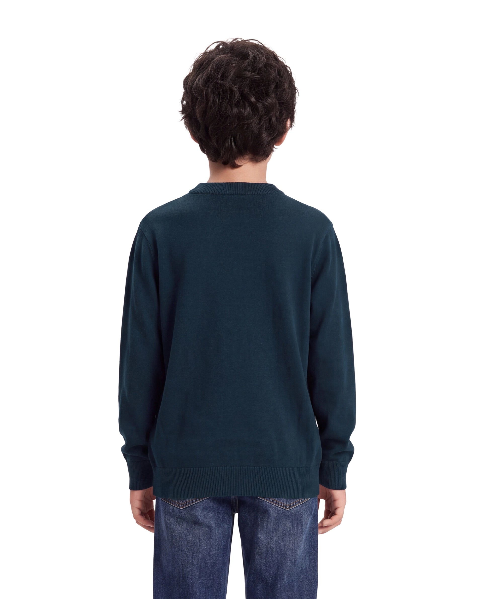 Rare Ones Kids Mipo-26 Navy Acrylic Fabric Pull-On Closure Regular Fit Graphic Print Sweater
