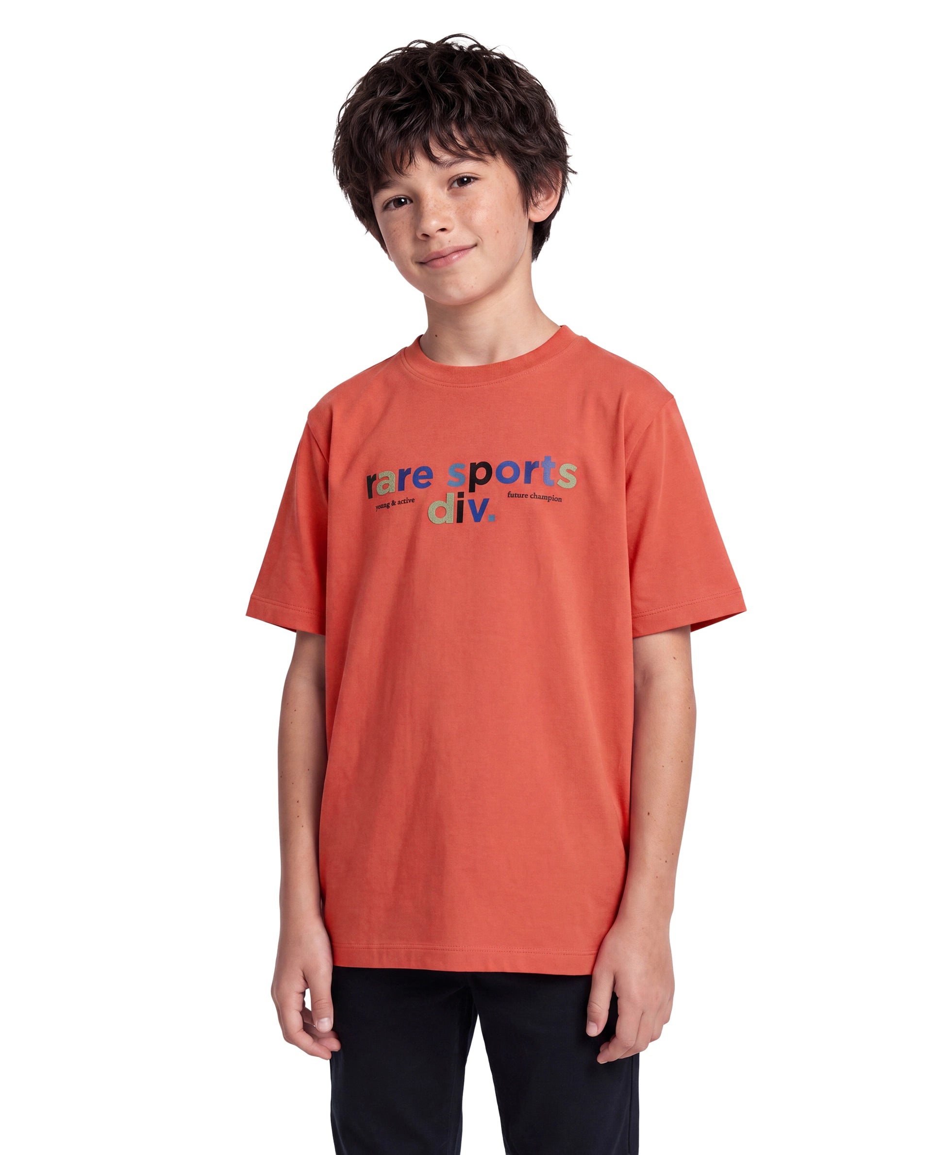 Rare Ones Kids Dale Orange Cotton Blend Fabric Pull-On Regular Fit Graphic Print T-Shirt