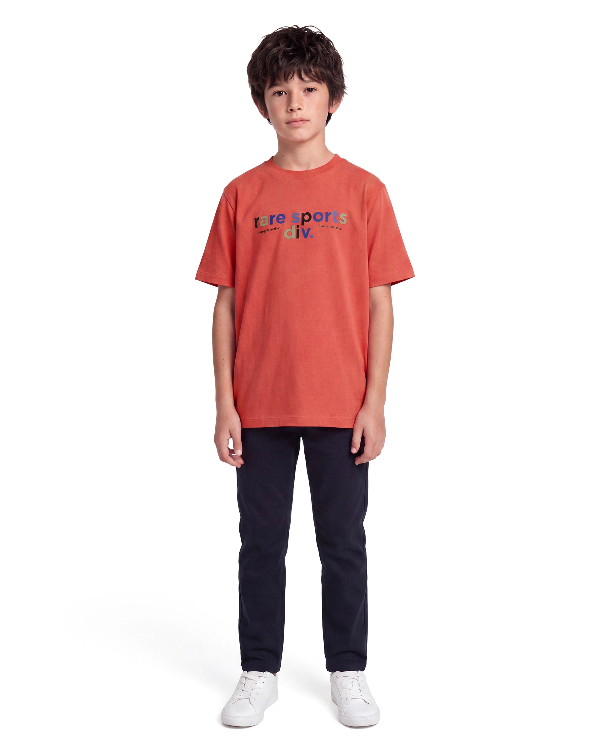 Rare Ones Kids Dale Orange Cotton Blend Fabric Pull-On Regular Fit Graphic Print T-Shirt