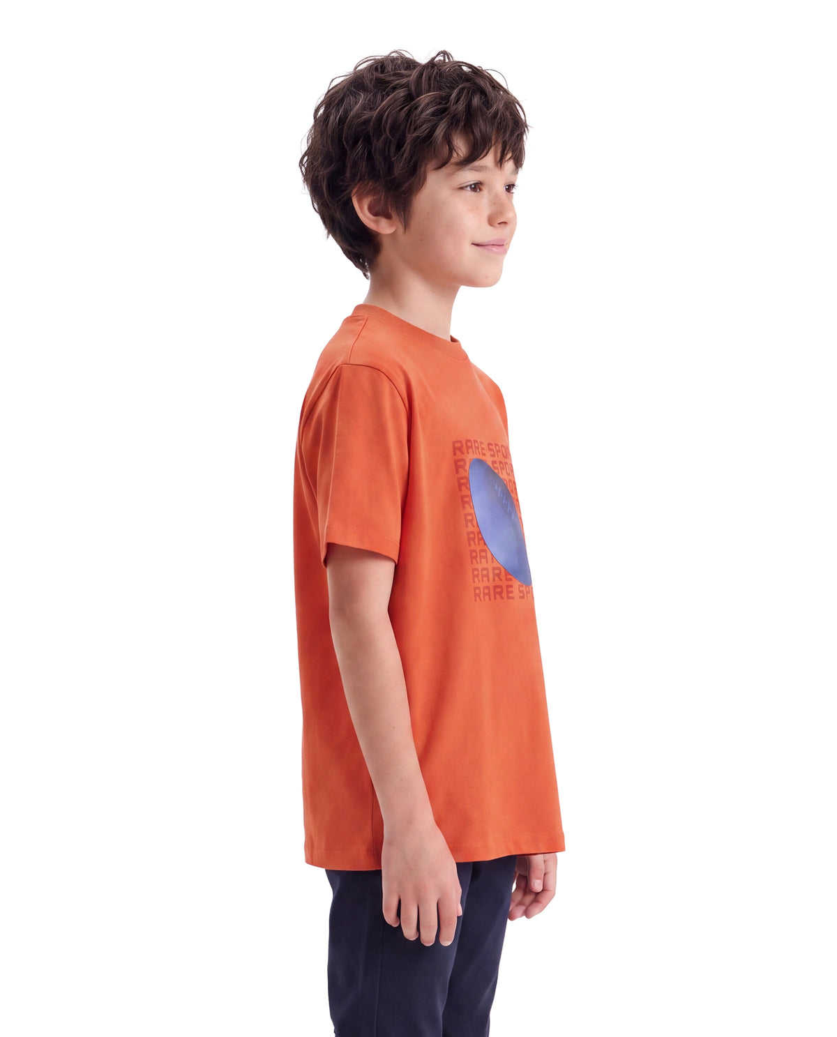 Rare Ones Kids Frans Rust Cotton Blend Fabric Pull-On Regular Fit Graphic Print T-Shirt