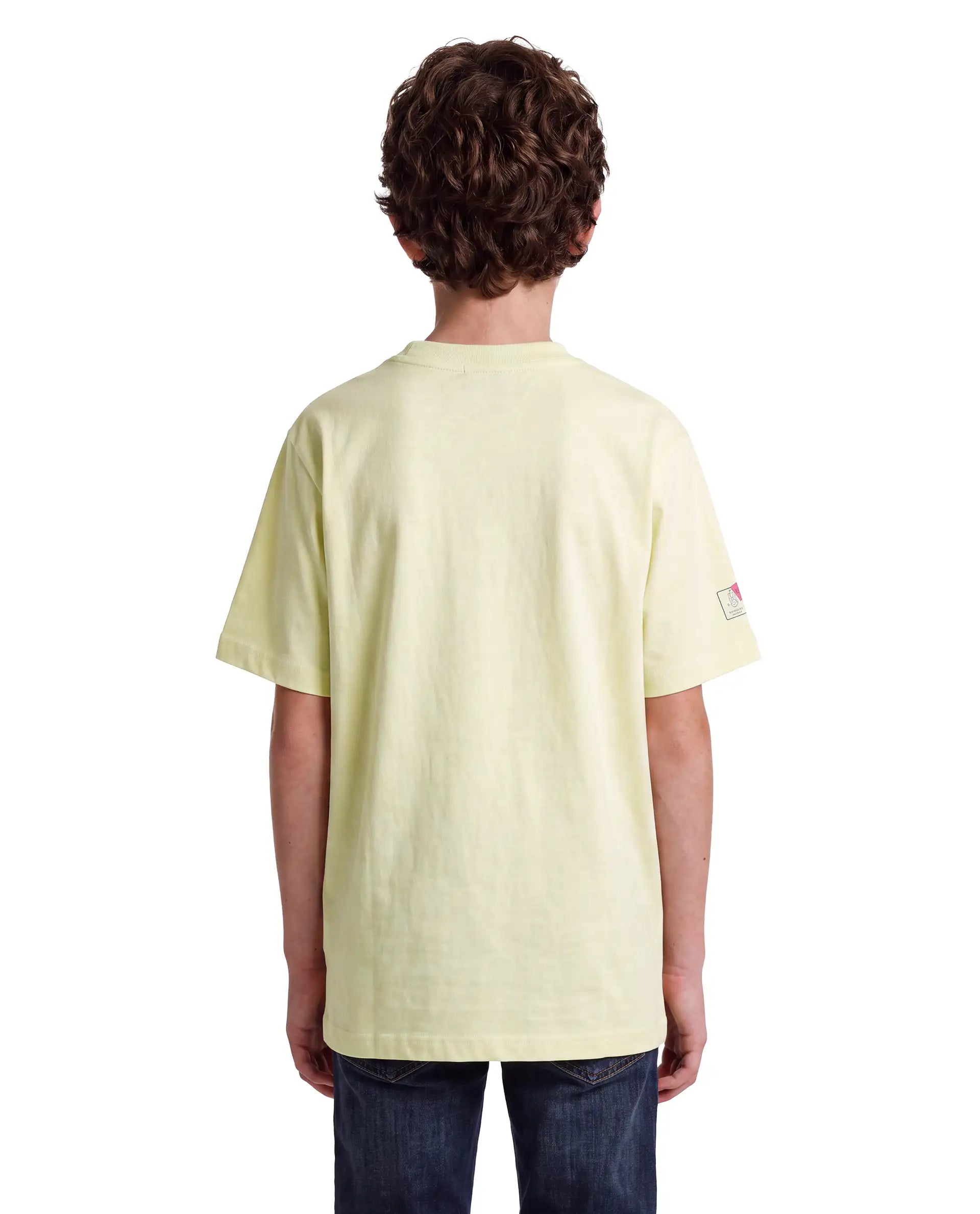 Rare Ones Kids Stilo Fluorescent Yellow Cotton Fabric Pull-On Regular Fit Printed T-Shirt