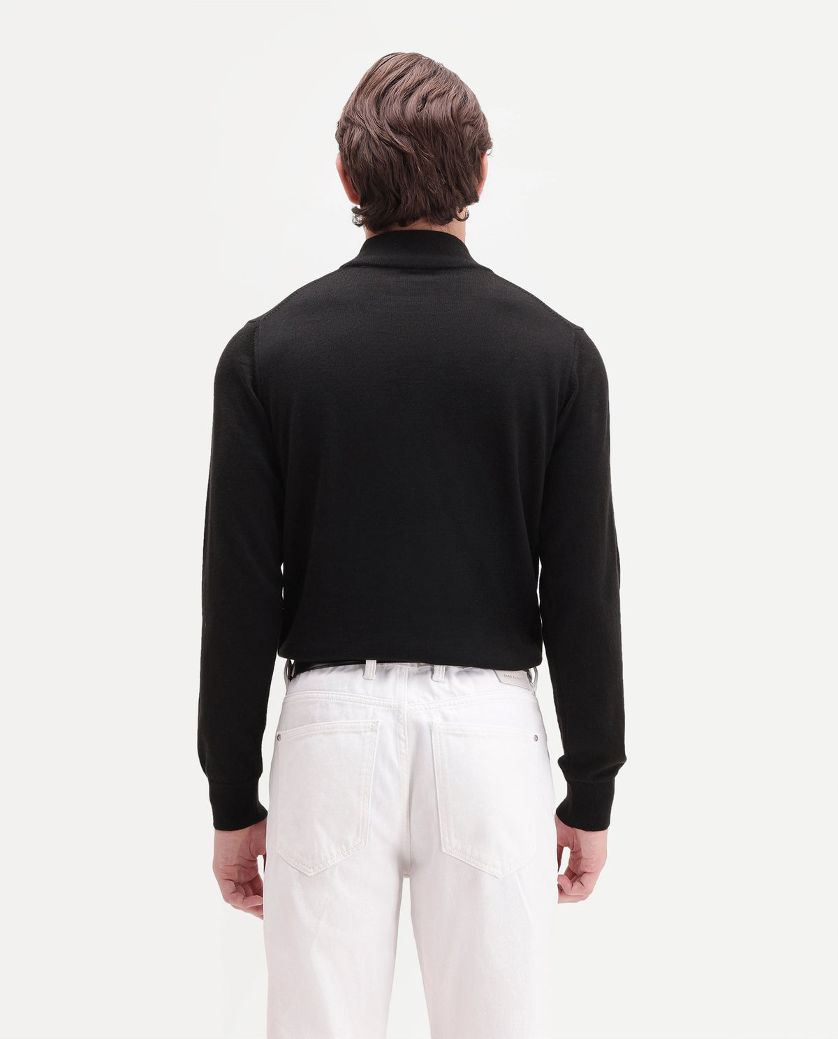 Rare Rabbit Men's Bren Black Acrylic Blend Regular Fit Plain Sweater