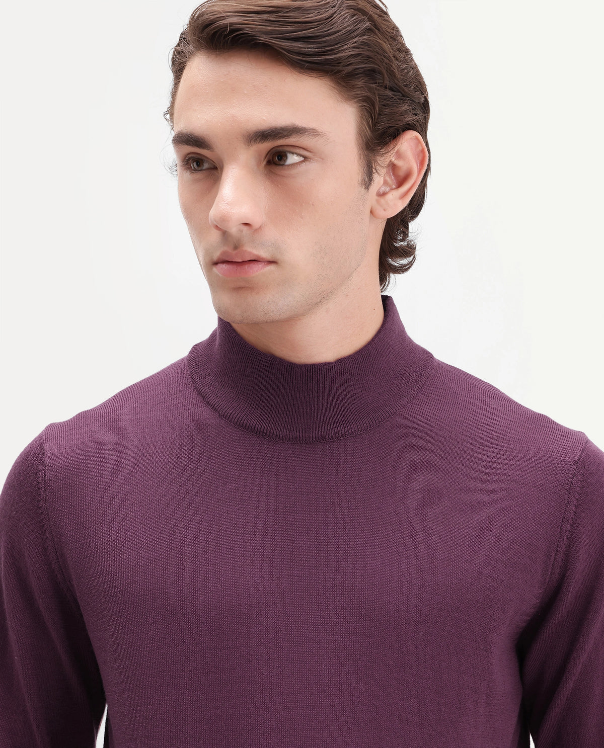 Rare Rabbit Men's Bren Dark Brown Acrylic Blend Regular Plain Fit Sweater