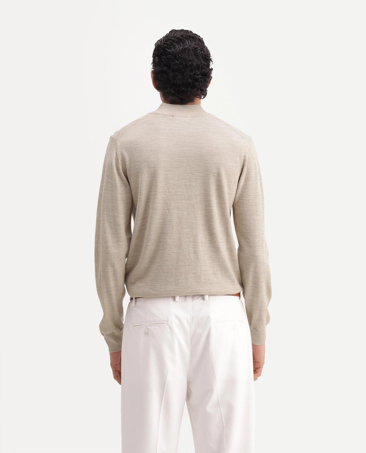 Rare Rabbit Men's Niff Beige Acrylic Blend Zipper Regular Fit Sweater