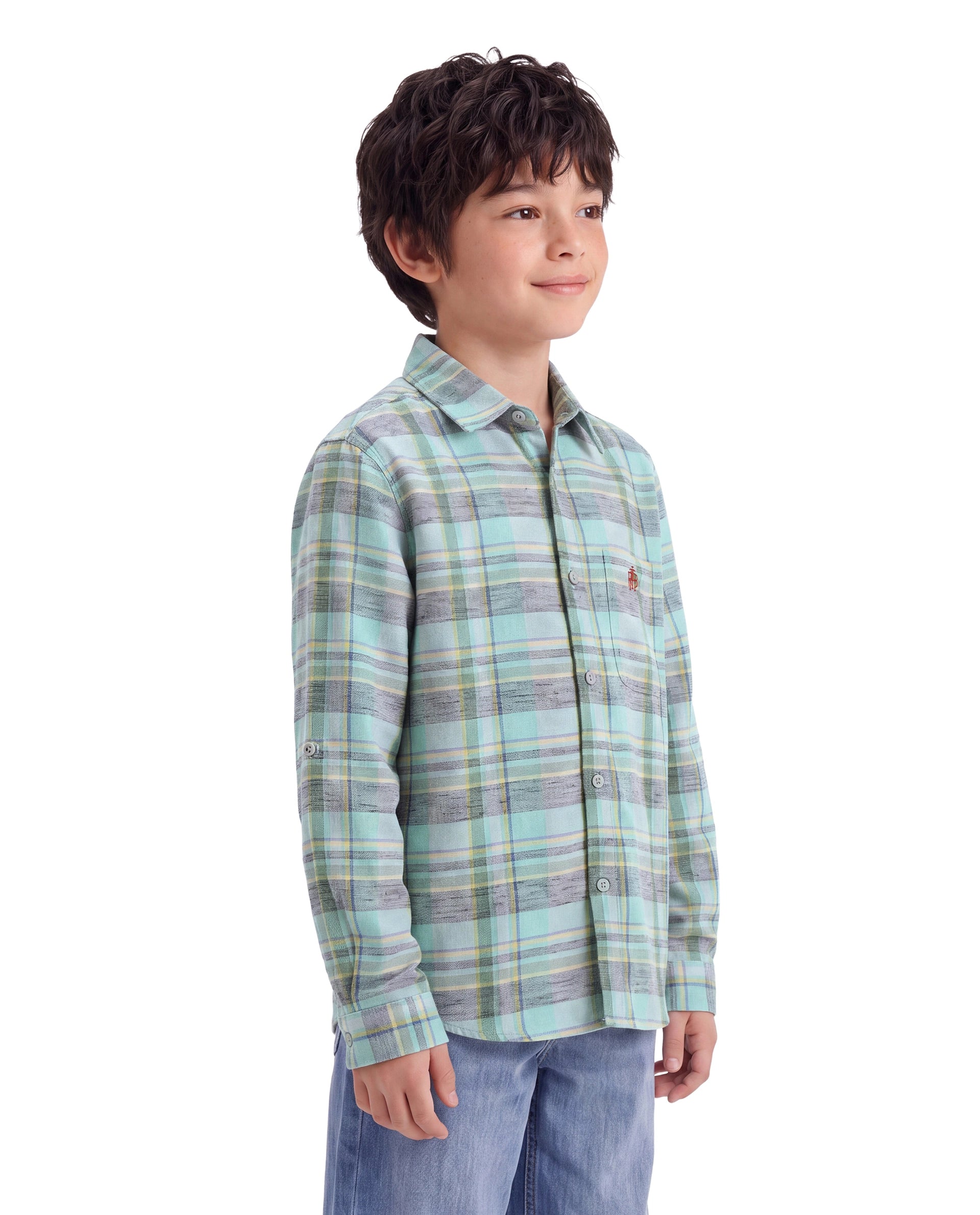 Rare Ones Kids Wats Multi Cotton Blend Fabric Button Closure Regular Fit Embroidered Shirt