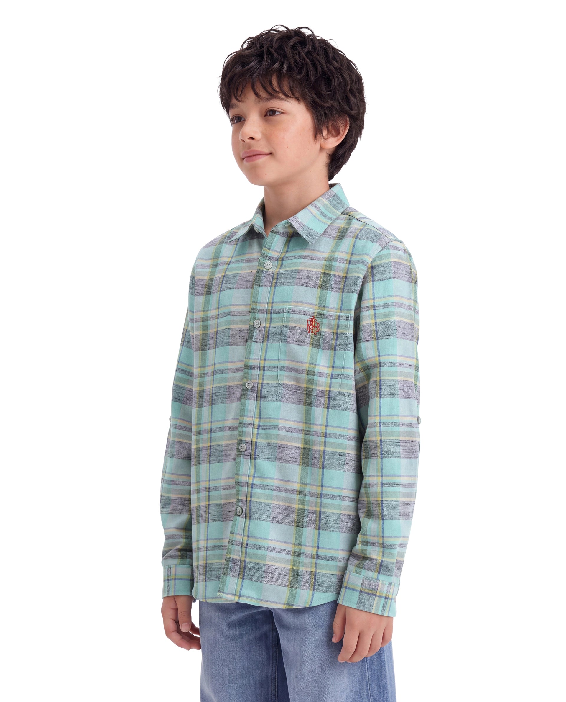 Rare Ones Kids Wats Multi Cotton Blend Fabric Button Closure Regular Fit Embroidered Shirt