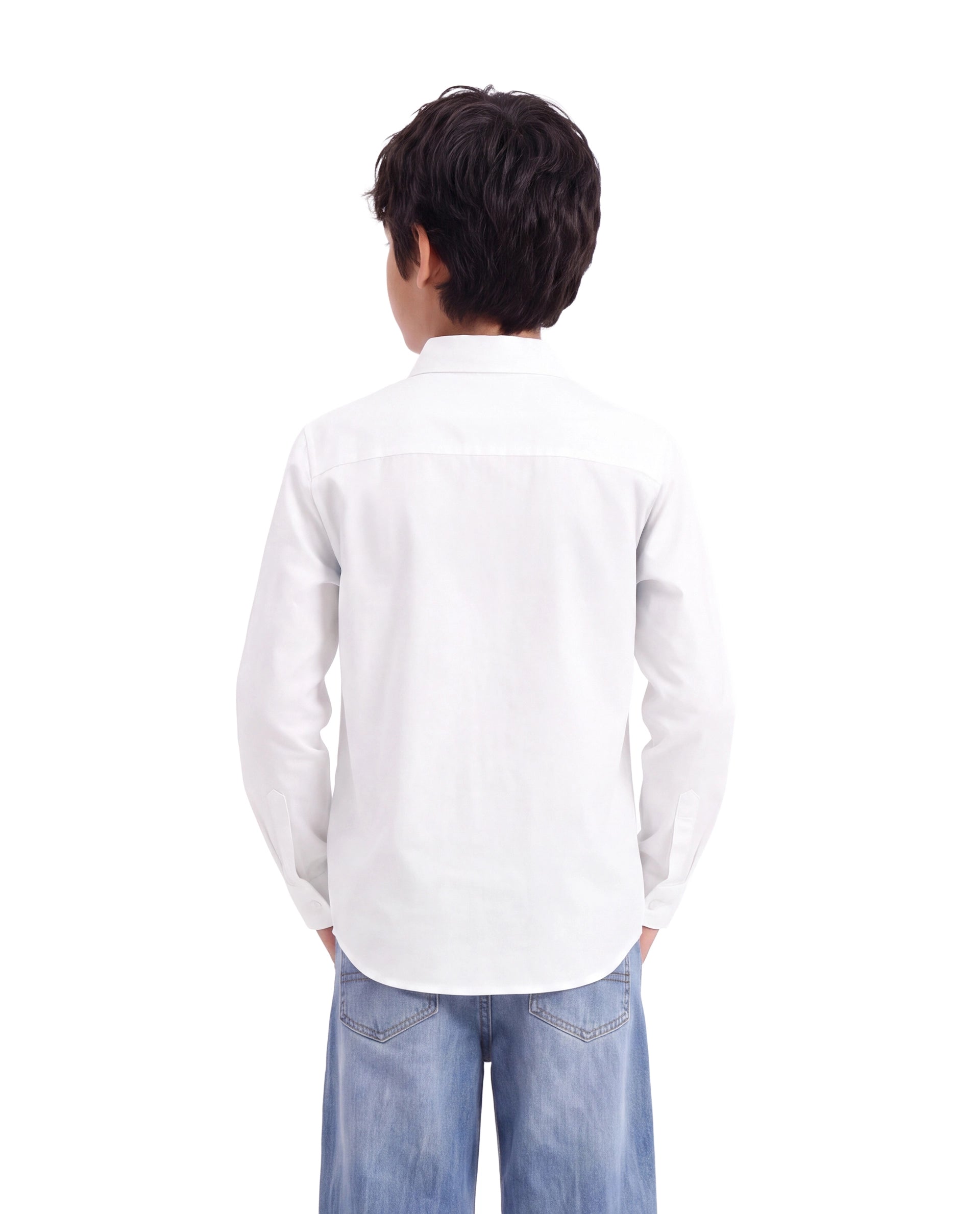 Rare Ones Kids Igno White Cotton Fabric Button Closure Regular Fit Typography Shirt