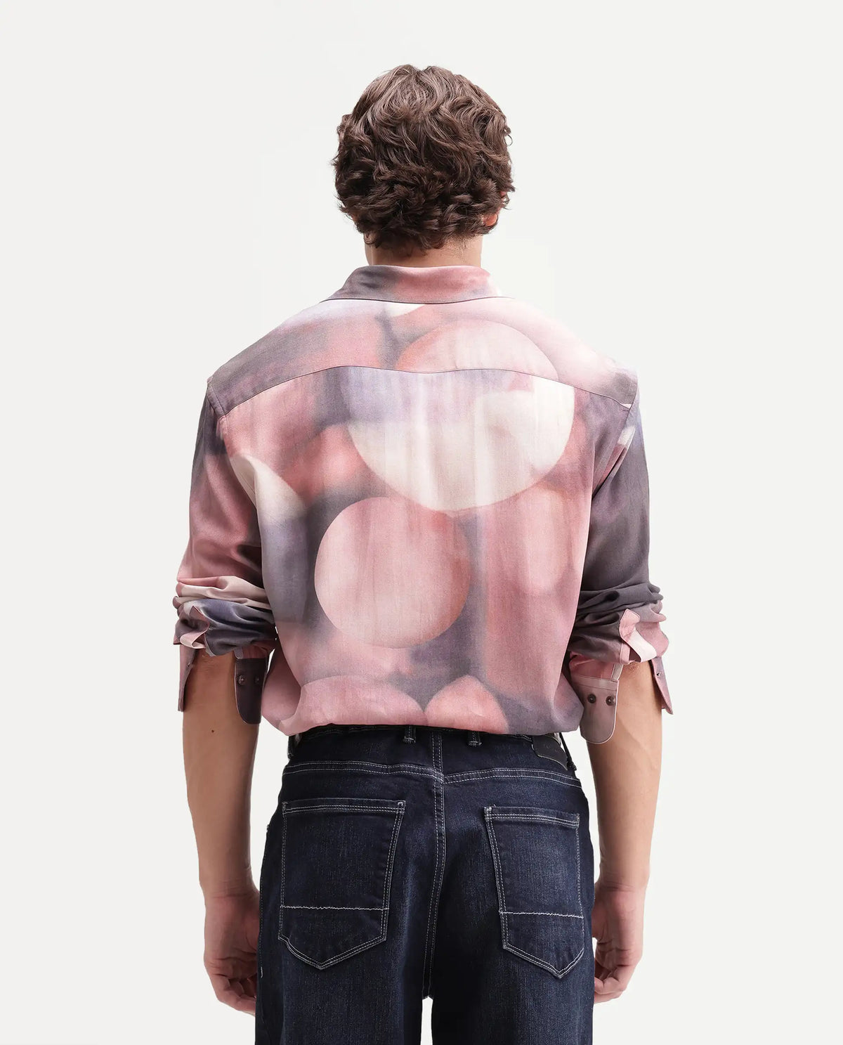 Rare Rabbit Men's Kale Dusky Brown Viscose Blend Button Regular Fit Abstract Print Shirt