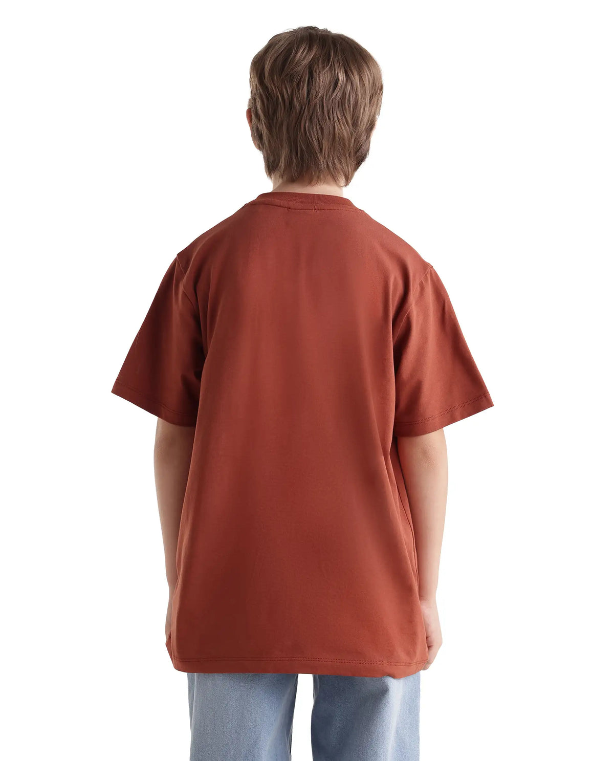 Rare Ones Kids Alarc Rust Cotton Blend Fabric Pull-On Regular Fit Graphic Print T-Shirt