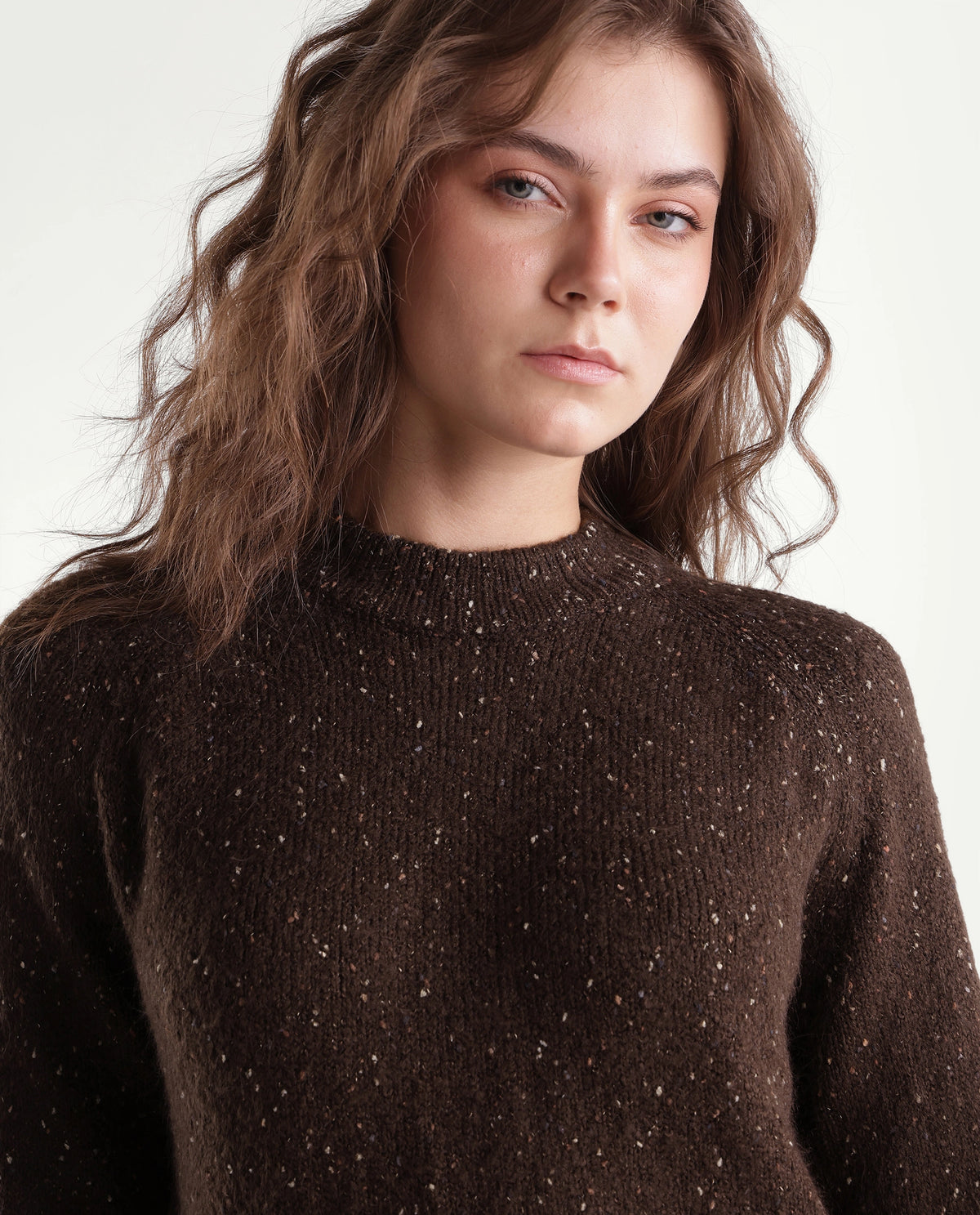 Rareism Women's Tinzolaw26 Dark Maroon Acrylic Blend Pull-On Relaxed Fit Plain Sweater