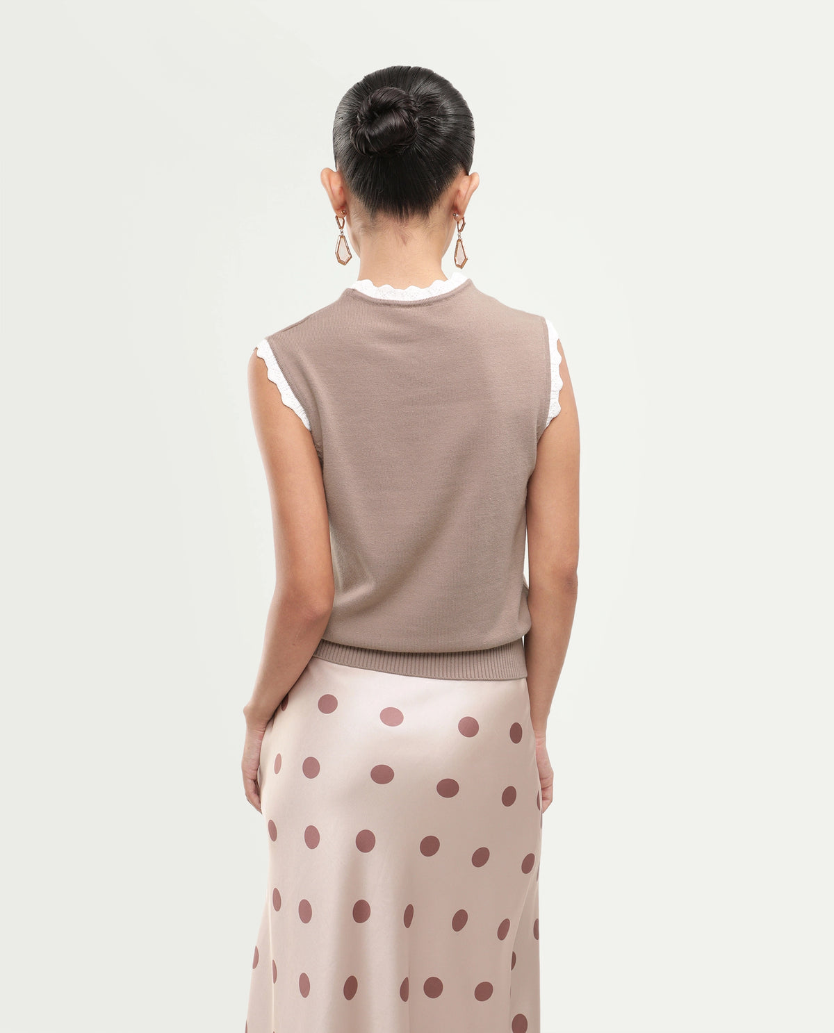 Rareism Women's Landro Light Beige Acrylic Blend Pull-On Regular Fit Plain Top