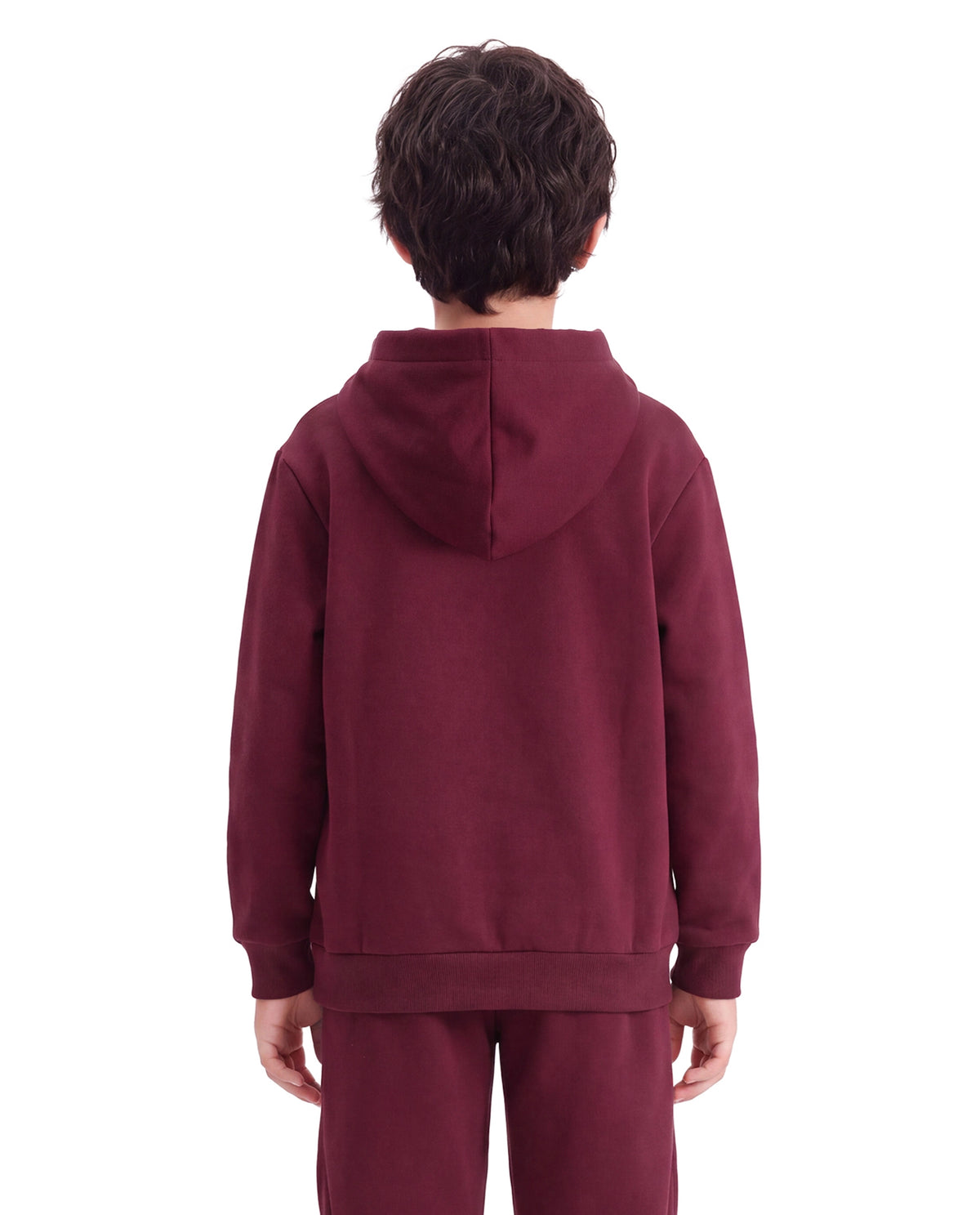 Rare Ones Kids Placo Maroon Cotton Blend Fabric Hooded Pull-On Closure Oversized Fit Hd Print Sweatshirt
