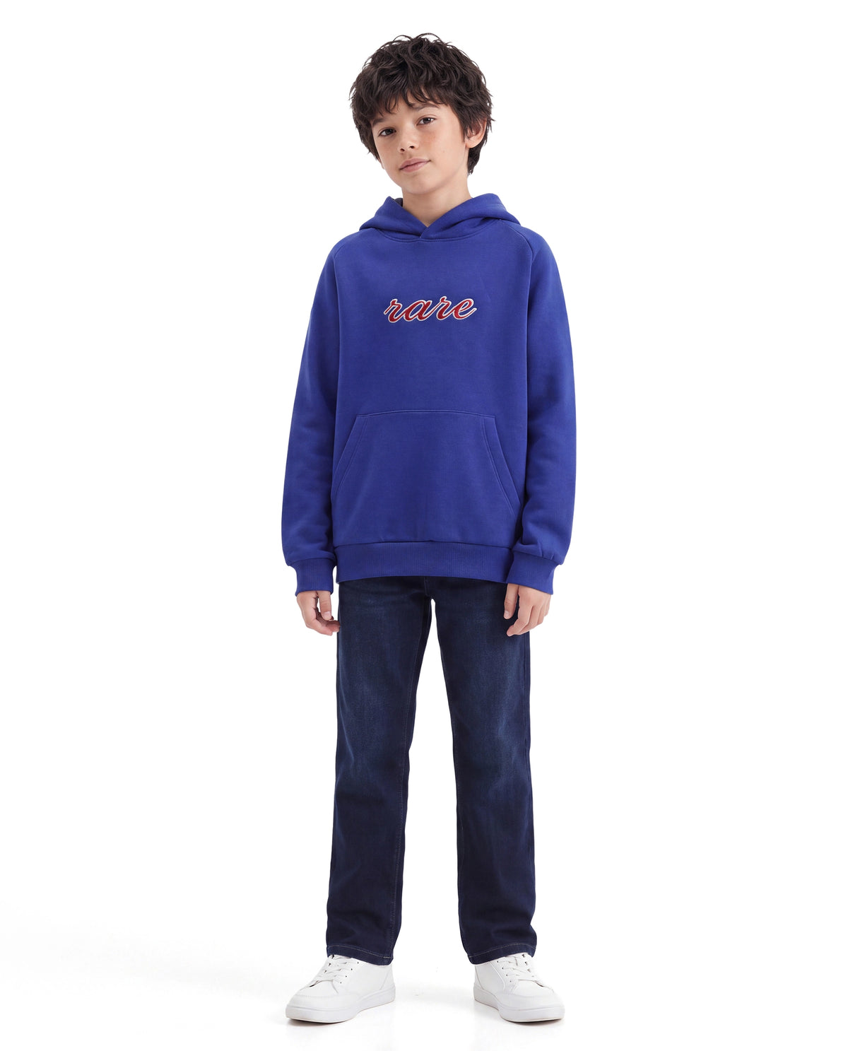 Rare Ones Kids Reo Purple Cotton Blend Fabric Hooded Pull-On Closure Regular Fit Typography Print Sweatshirt
