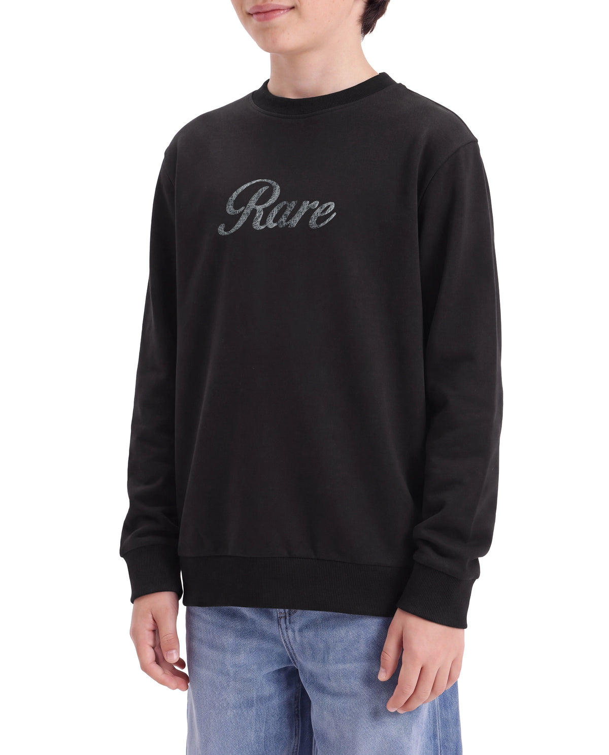 Rare Ones Kids Hank Black Cotton Blend Fabric Pull-On Regular Fit Embroidered T-Shirt