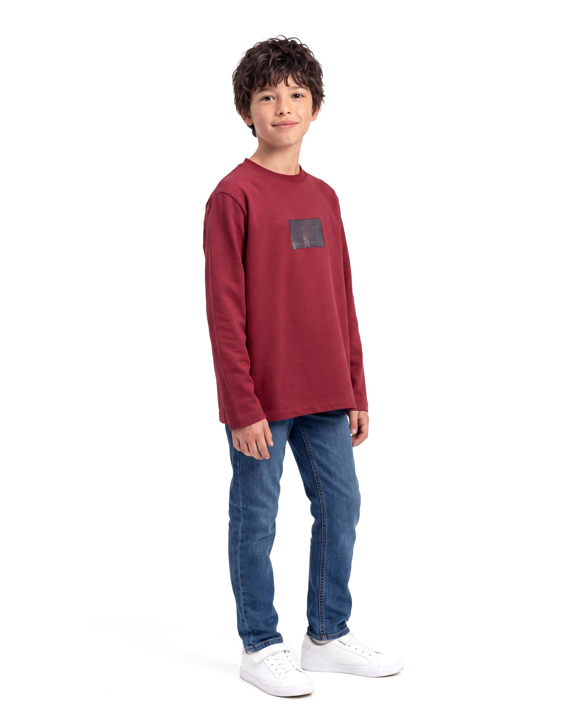 Rare Ones Kids Mel Dark Red Cotton Fabric Pull-On Regular Fit Graphic Print T-Shirt
