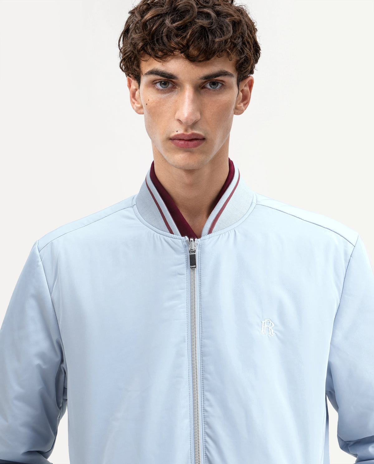 Rare Rabbit Men's Ban Primary Blue Polyester High Neck Regular Plain Jacket